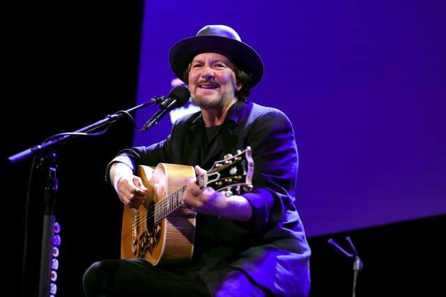 <p>Eddie Vedder performing during the 'Matter Of Time' premiere at New York's Tribeca Festival in 2025</p>