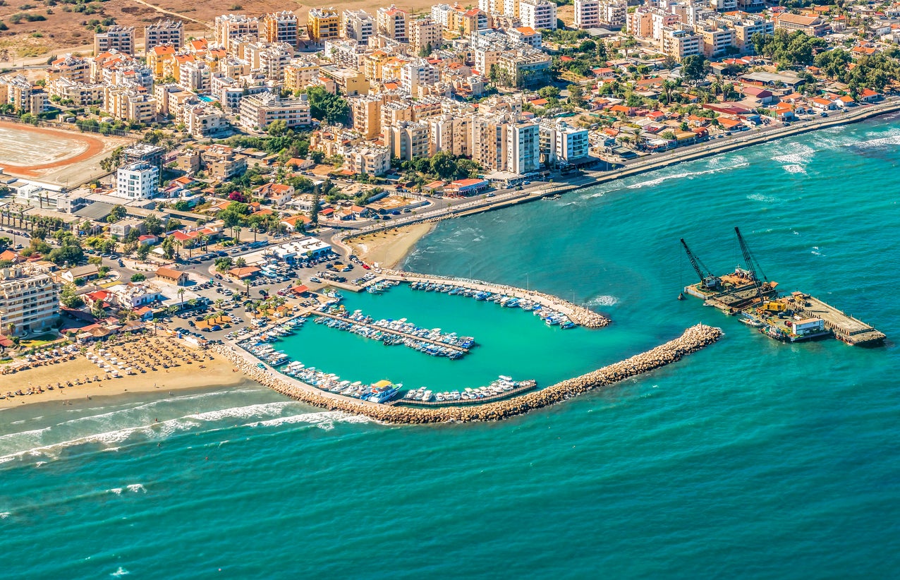Golden Bay is located outside of Larnaca in Dhekelia