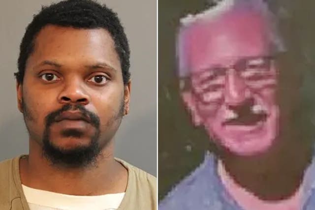 <p>Alexis Trader (left) is accused of murder  of 63-year-old Nabil Abzal, known as ‘Captain Bill’ (right)</p>