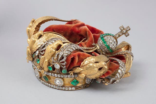 <p>The damaged crown of Empress Eugenie de Montijo after it was dropped during the 2025 heist</p>