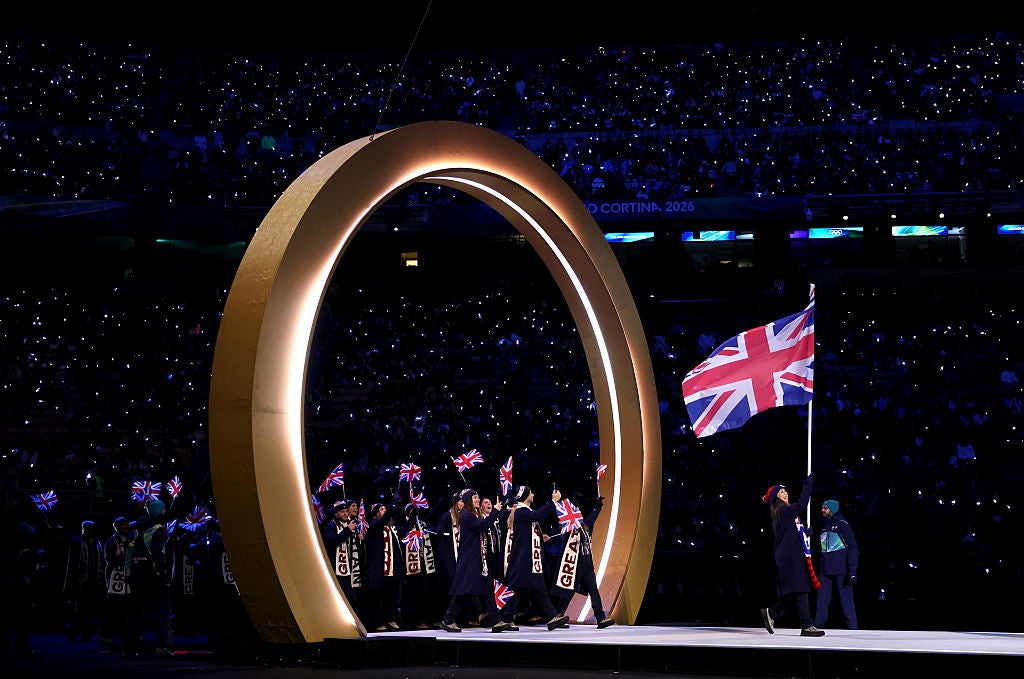 Britain arrive for the parade of nations