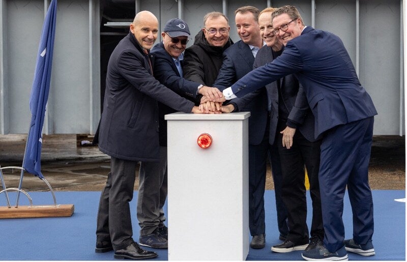 The Oceania Cruises and Fincantieri teams at the shipyard in Marghera, laying the keel of Oceania Sonata