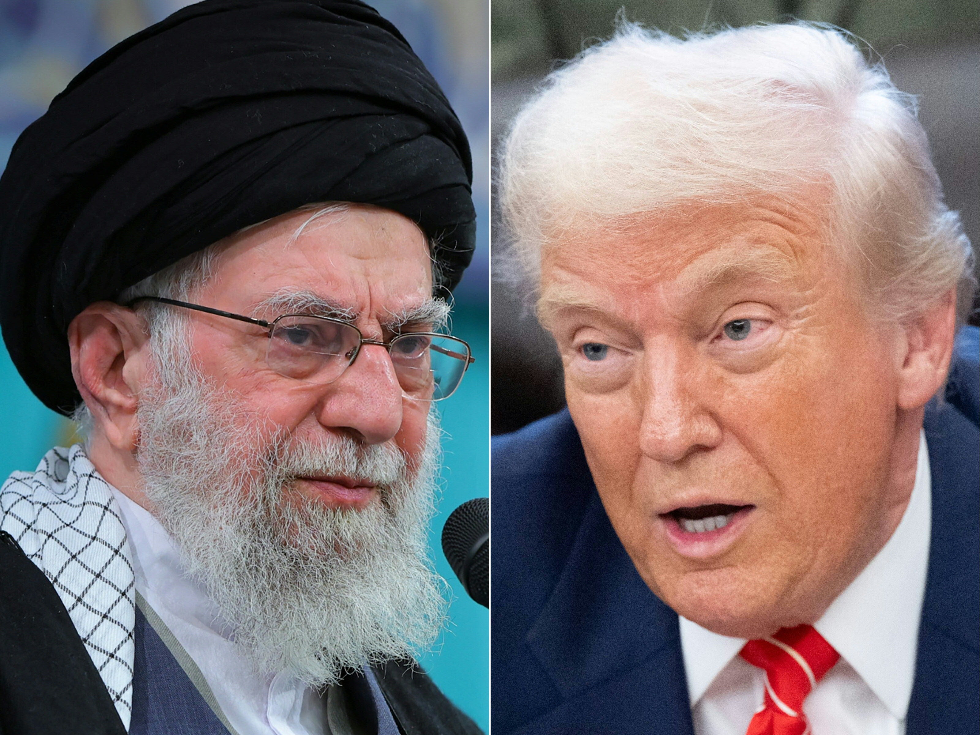 <p>Iran's Supreme Leader Ayatollah Ali Khamenei and US President Donald Trump</p>