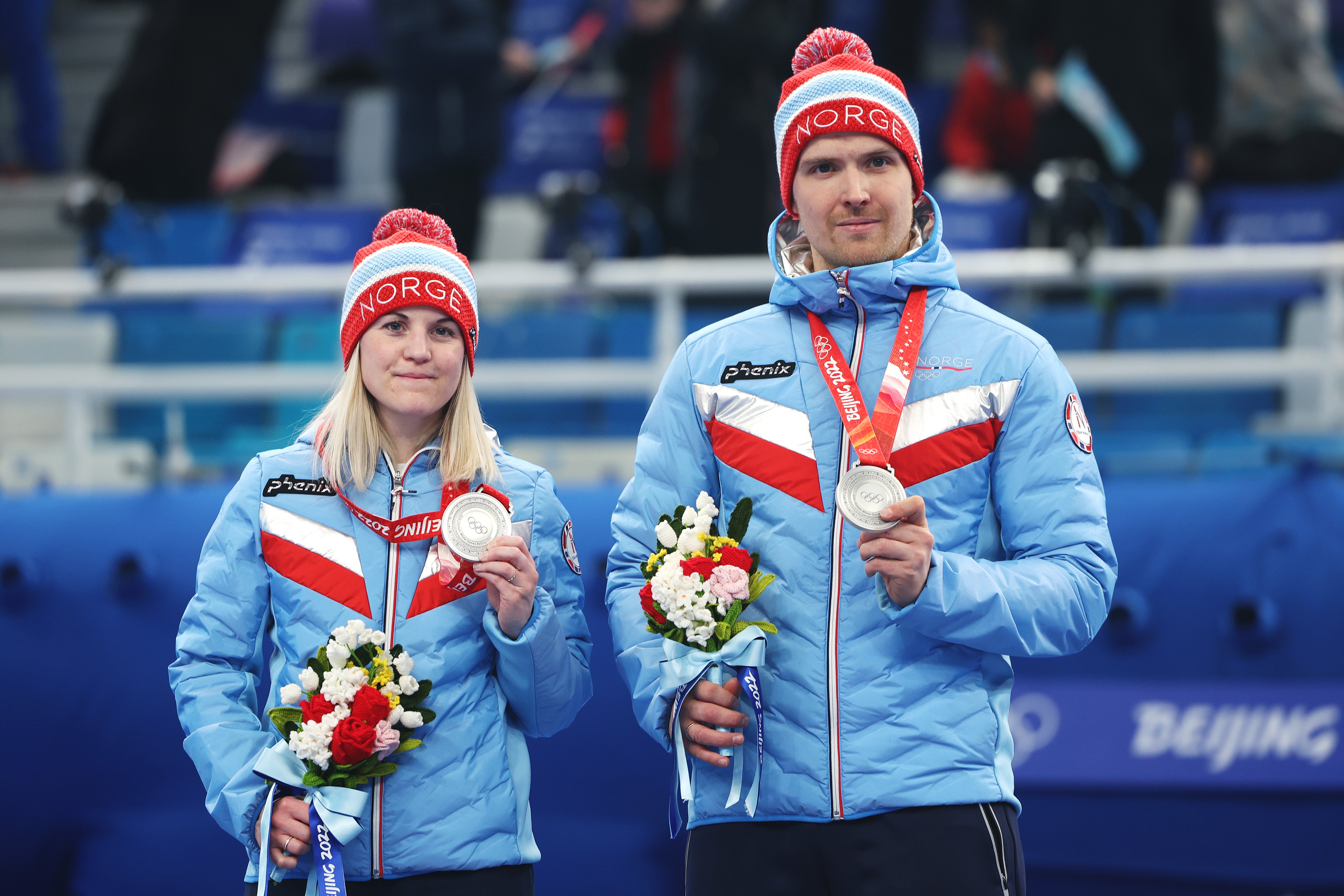 Magnus Nedregotten and Kristin Skaslien are representing Norway in the mixed doubles curling at the Olympics
