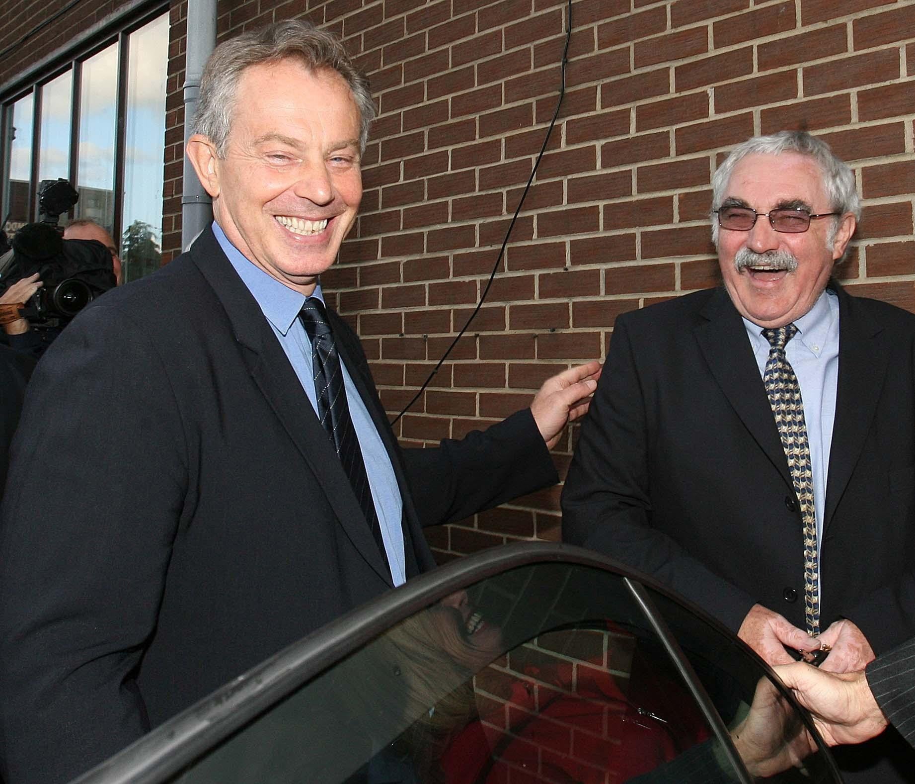 Tony Blair with John Burton at Trimdon Labour club