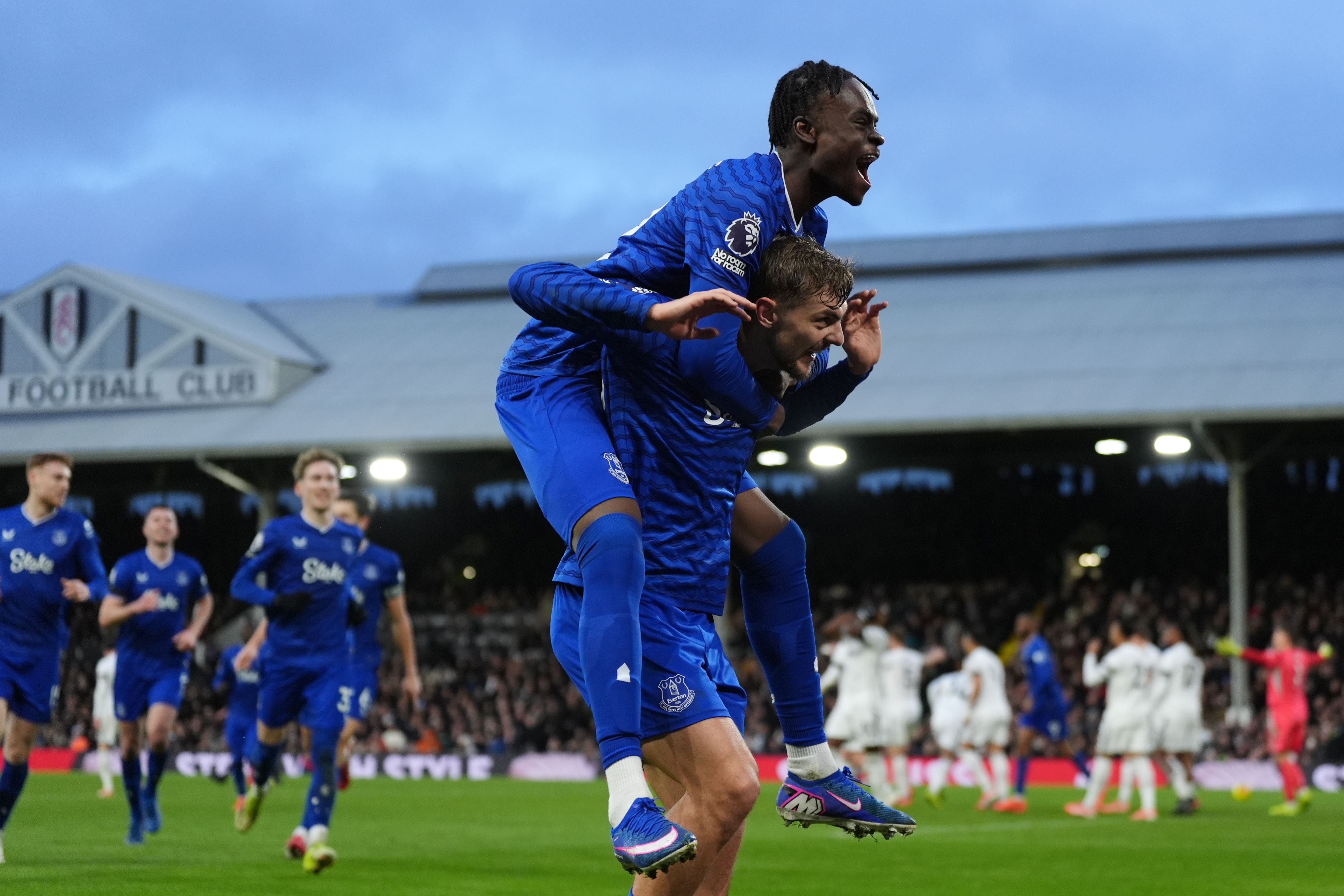 Everton staged a late turnaround to beat Fulham (Ben Whitley/PA).