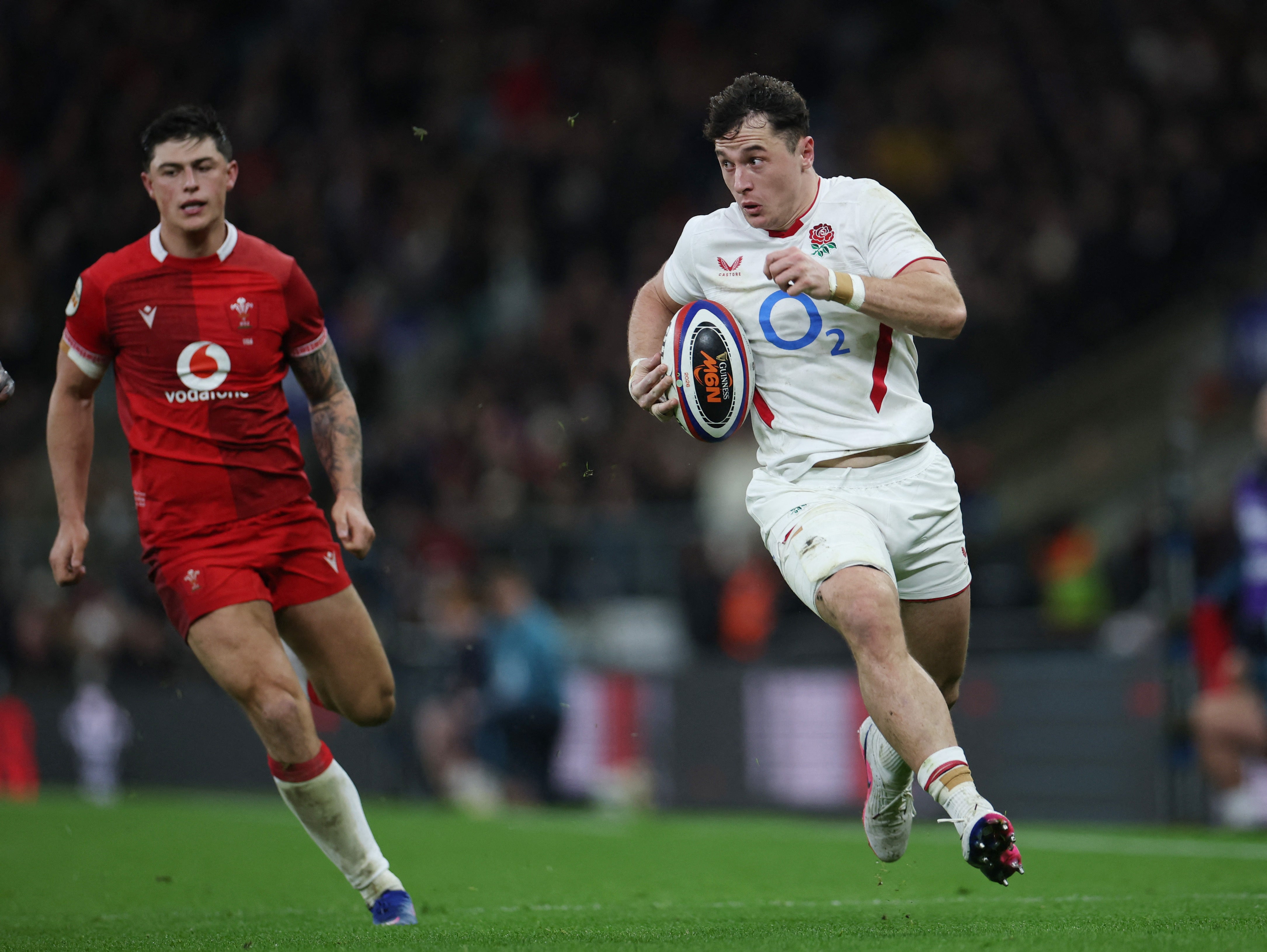 He ran in a hat-trick to take his tally to 12 tries in 13 England matches