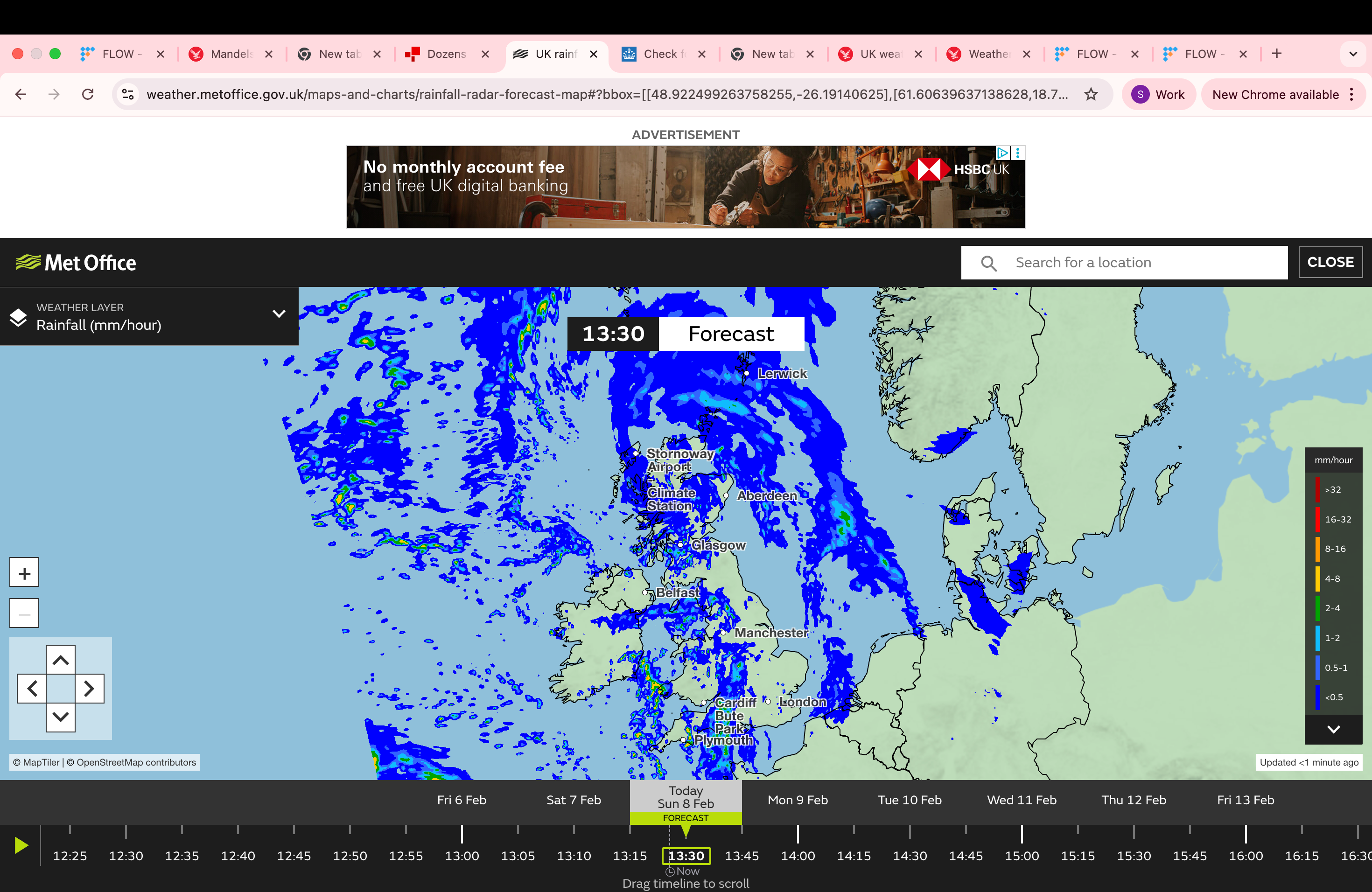 Heavy rain during Monday afternoon and evening may cause some flooding and disruption to travel