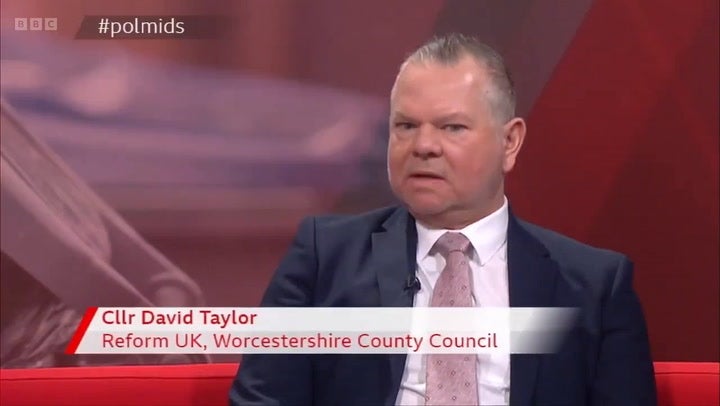 <p>Reform UK councillor David Taylor quits party during live BBC interview</p>