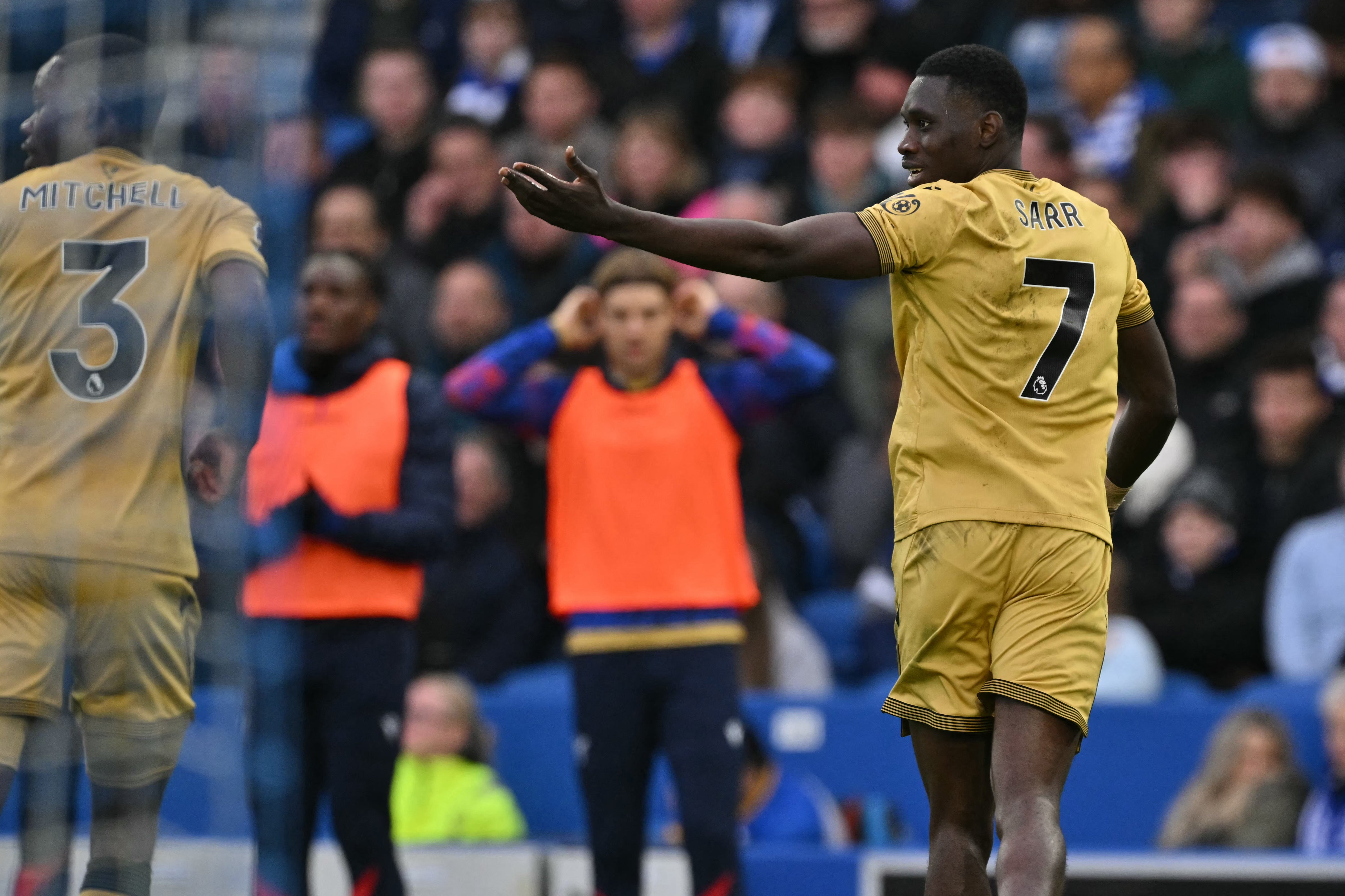 Ismaila Sarr broke the deadlock for Crystal Palace after being set up by Evann Guessand