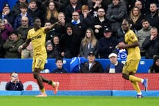 Ismaila Sarr on target as Crystal Palace end 12-match winless run at rivals Brighton