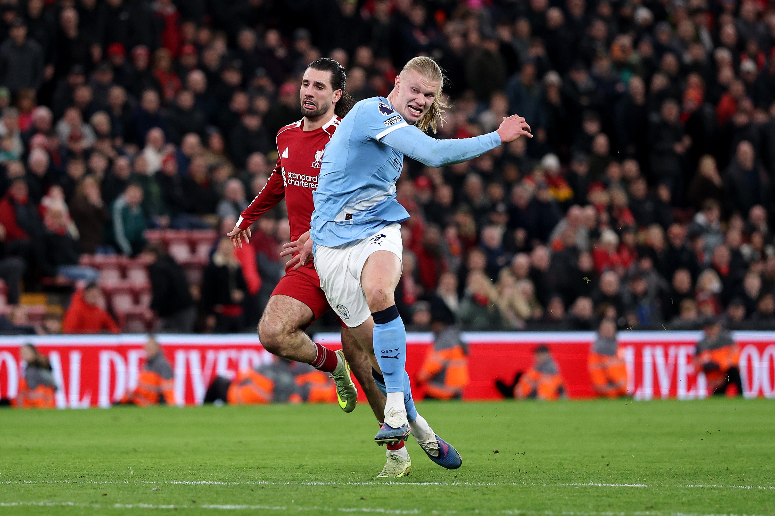 Szoboszlai dragged back Haaland to prevent the Norwegian tapping in late on