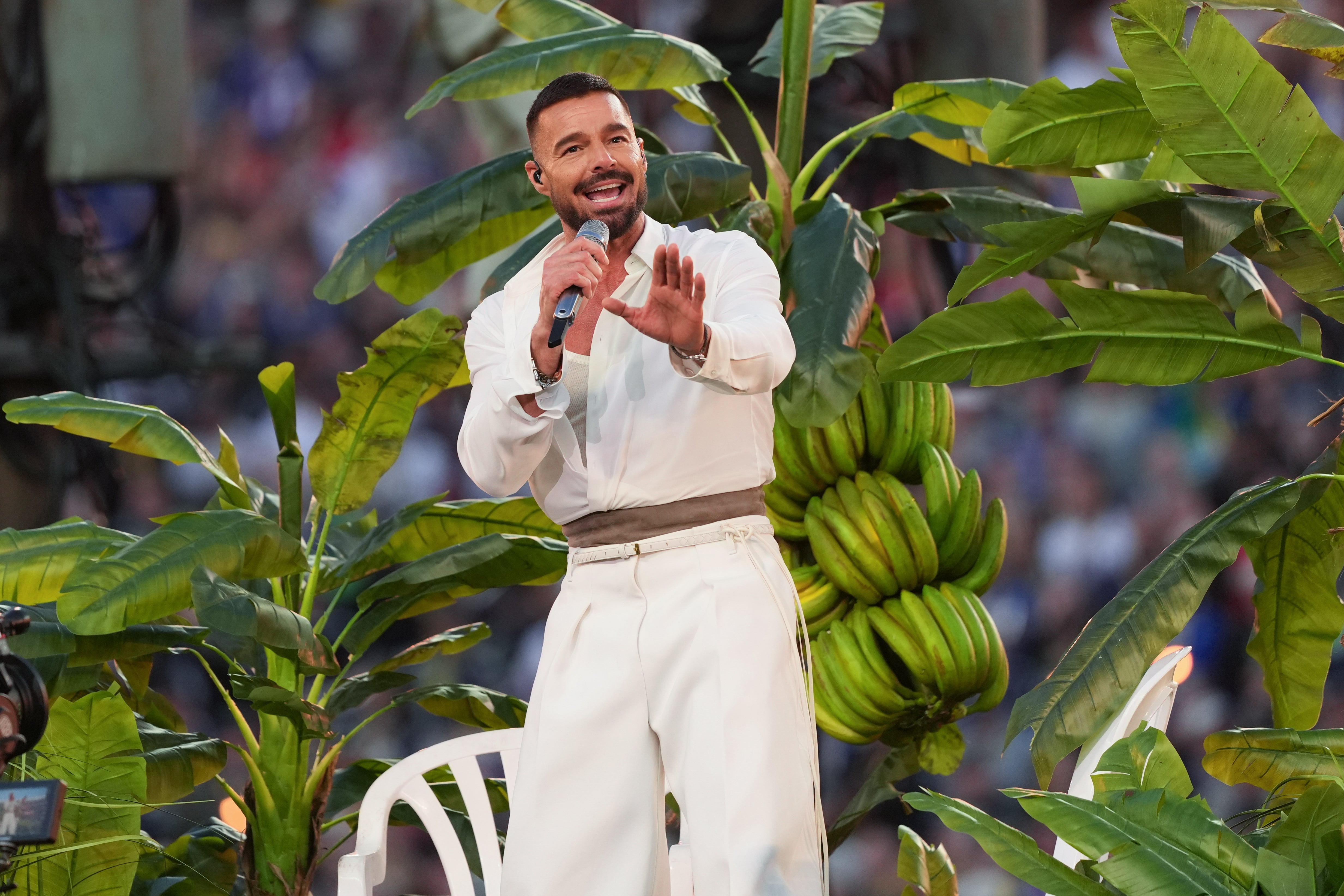 <p>Ricky Martin performs during half-time of the NFL Super Bowl (Matt Slocum/AP)</p>
