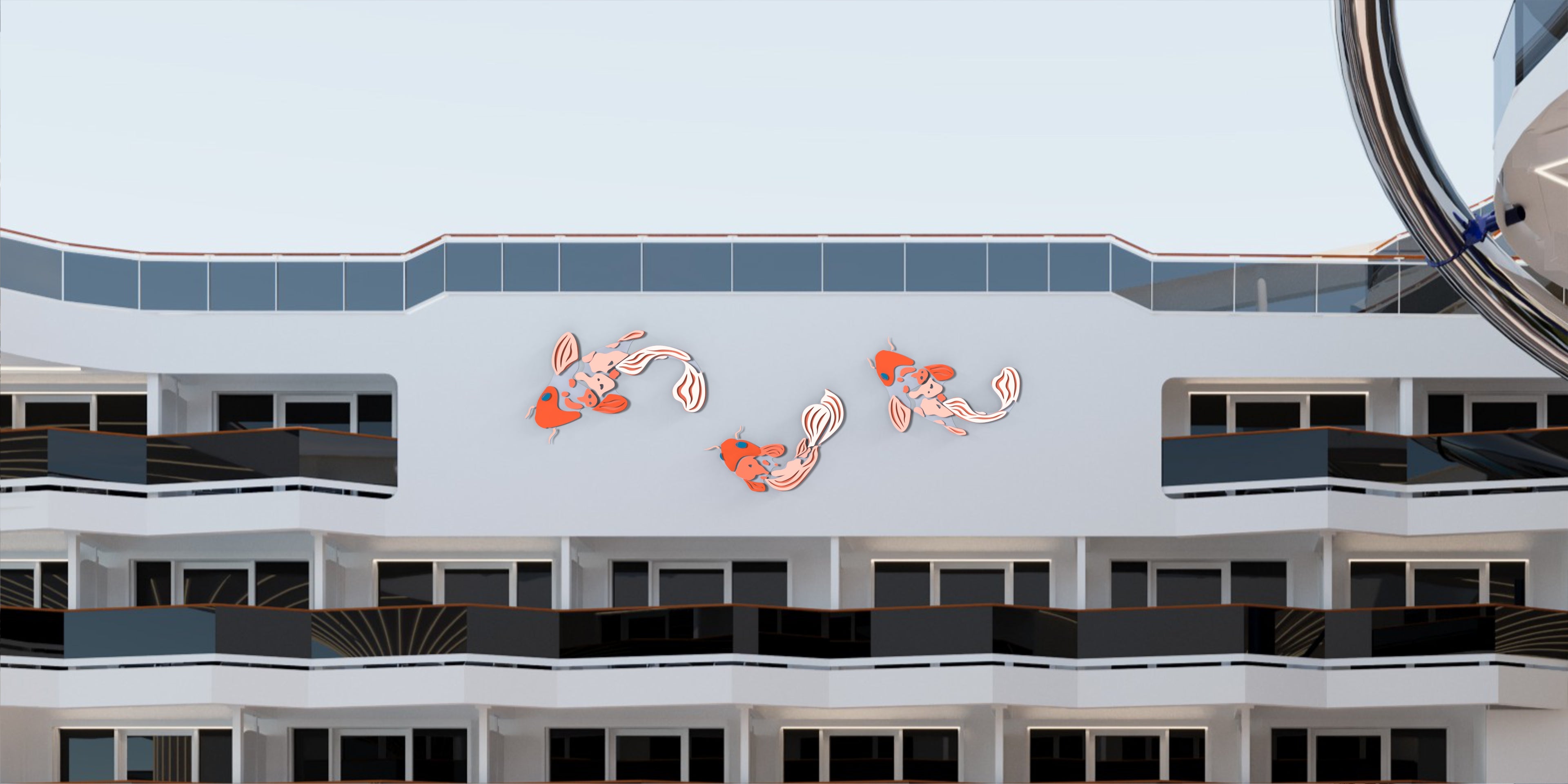 Japanese carp models will be a main feature of the MSC World Asia promenade