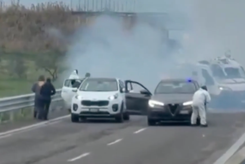 A shootout with police ensued, followed for a manhunt for the armed gang