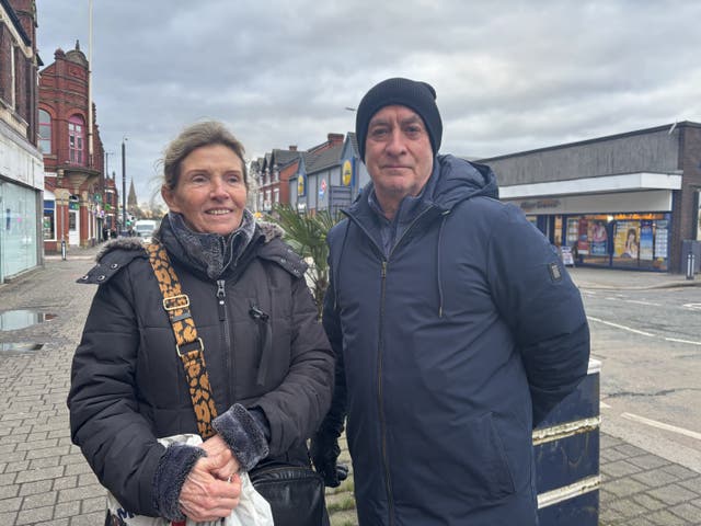 <p>Voters Sheila and John Harrison, pictured in Denton</p>