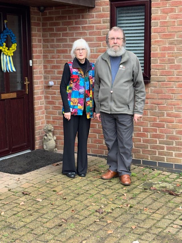 <p>Maggie and Chris Firth, who bought their home in North Clifton, then discovered plans to build a huge solar farm around their village</p>