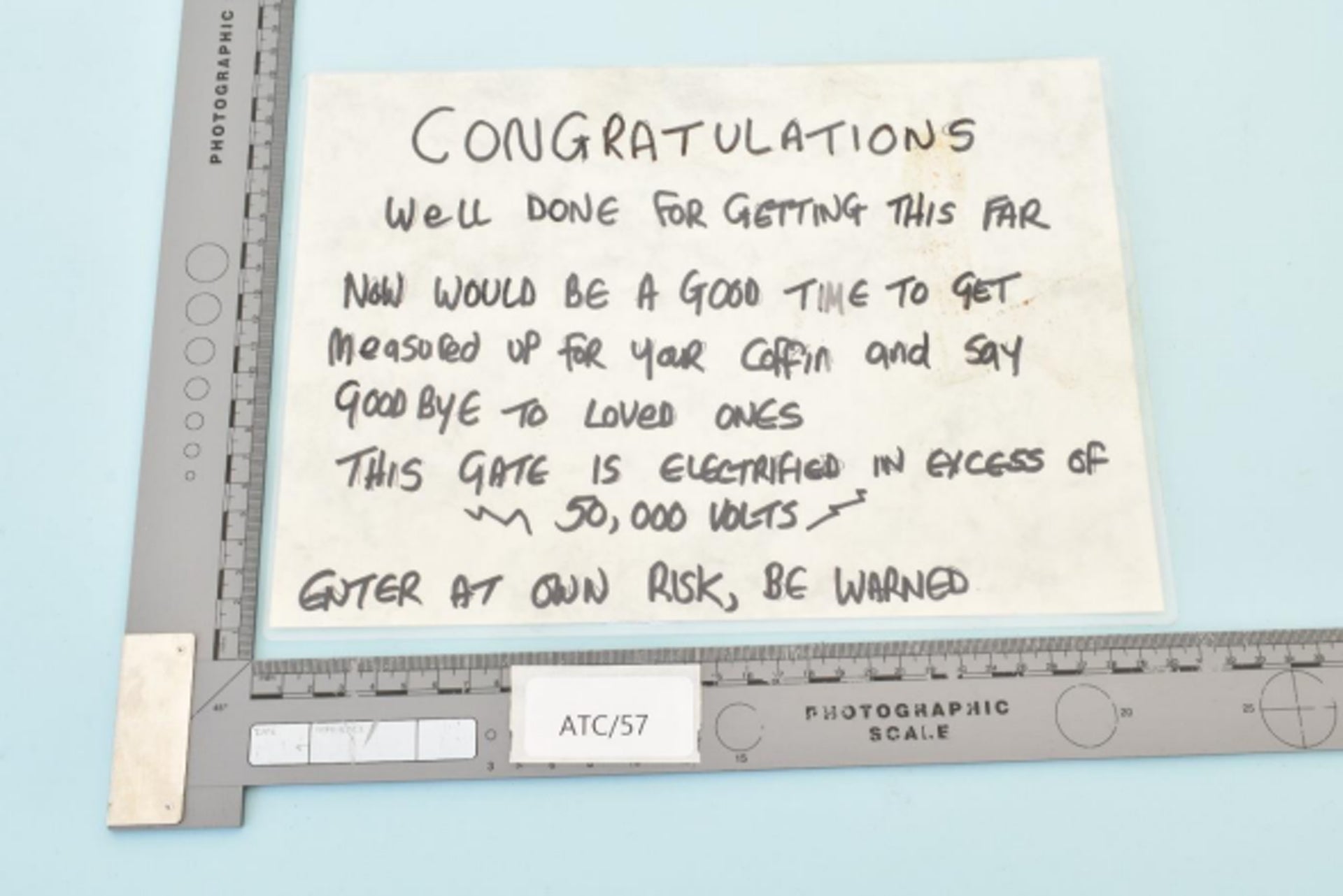 A sign at Ian Claughton's home