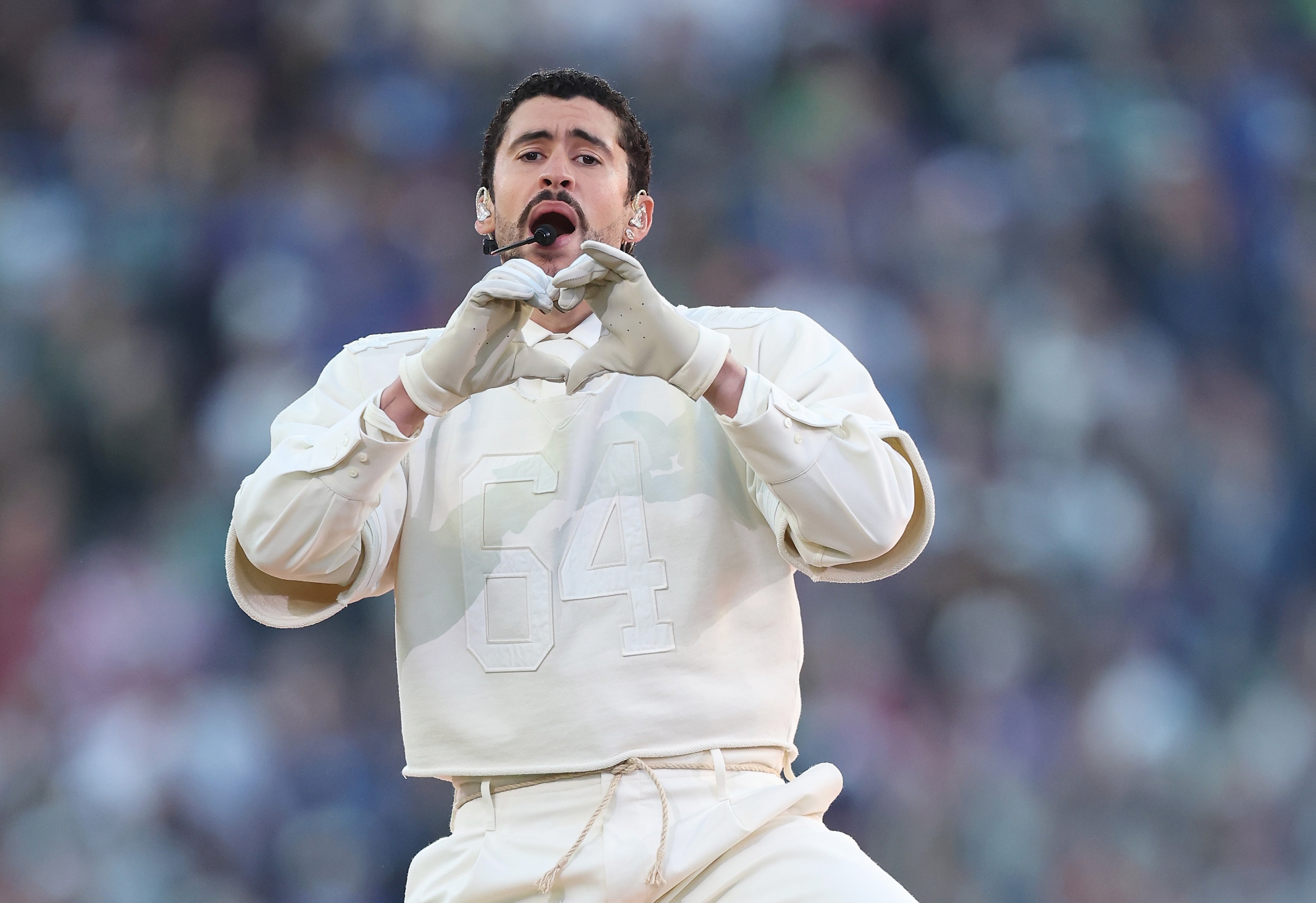 Bad Bunny delivered a showstopping halftime performance at Sunday’s Super Bowl