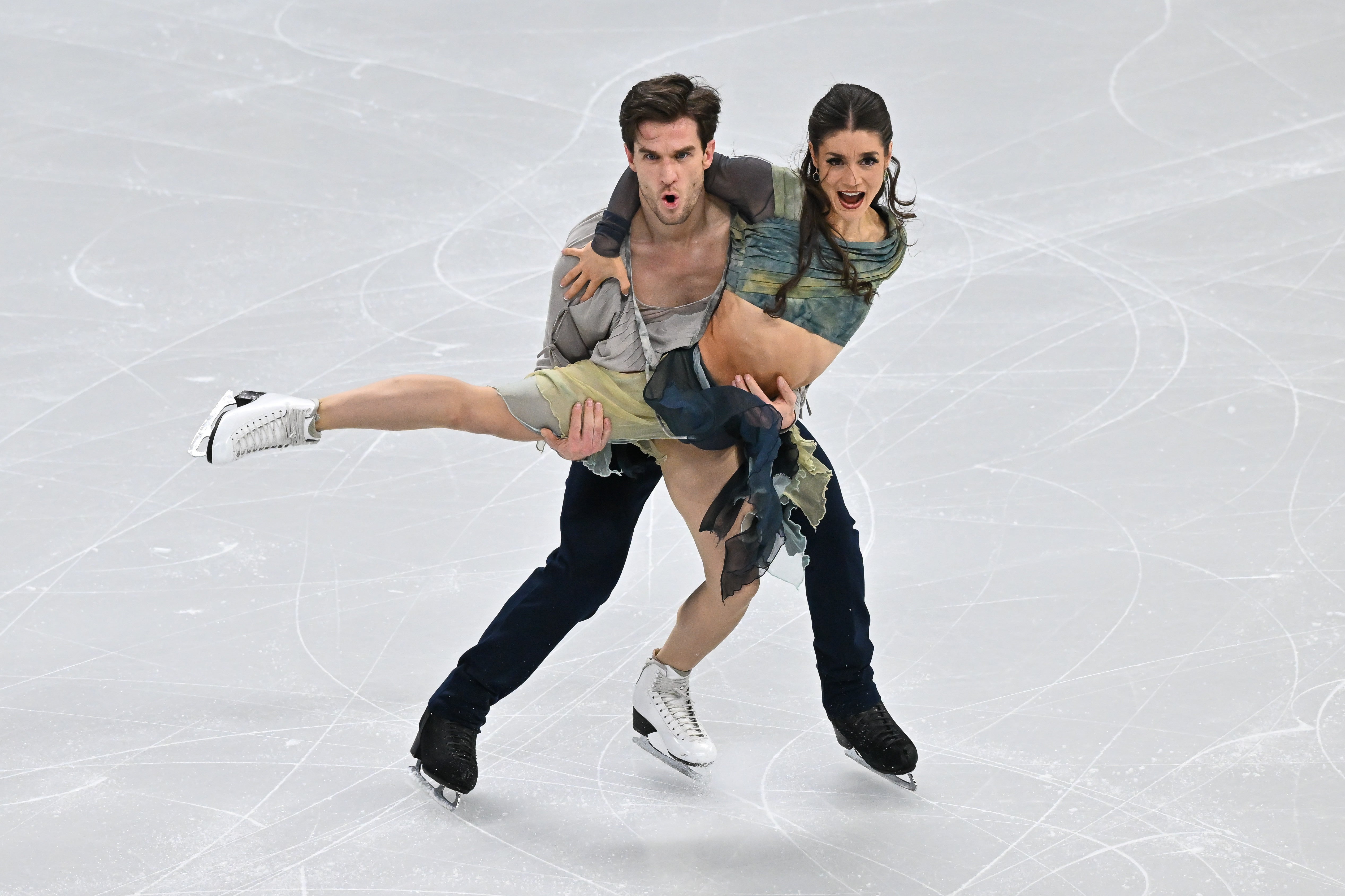 Laurence Fournier Beaudry and Nikolaj Soerensen of Canada compete in the Ice Dance Free Dance during the 2024 ISU World Figure Skating Championships
