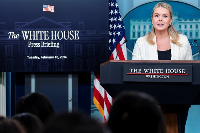 <p>White House Press Secretary Karoline Leavitt appeared to contradict claims by Donald Trump that he had not asked to rename New York’s Penn Station after himself</p>
