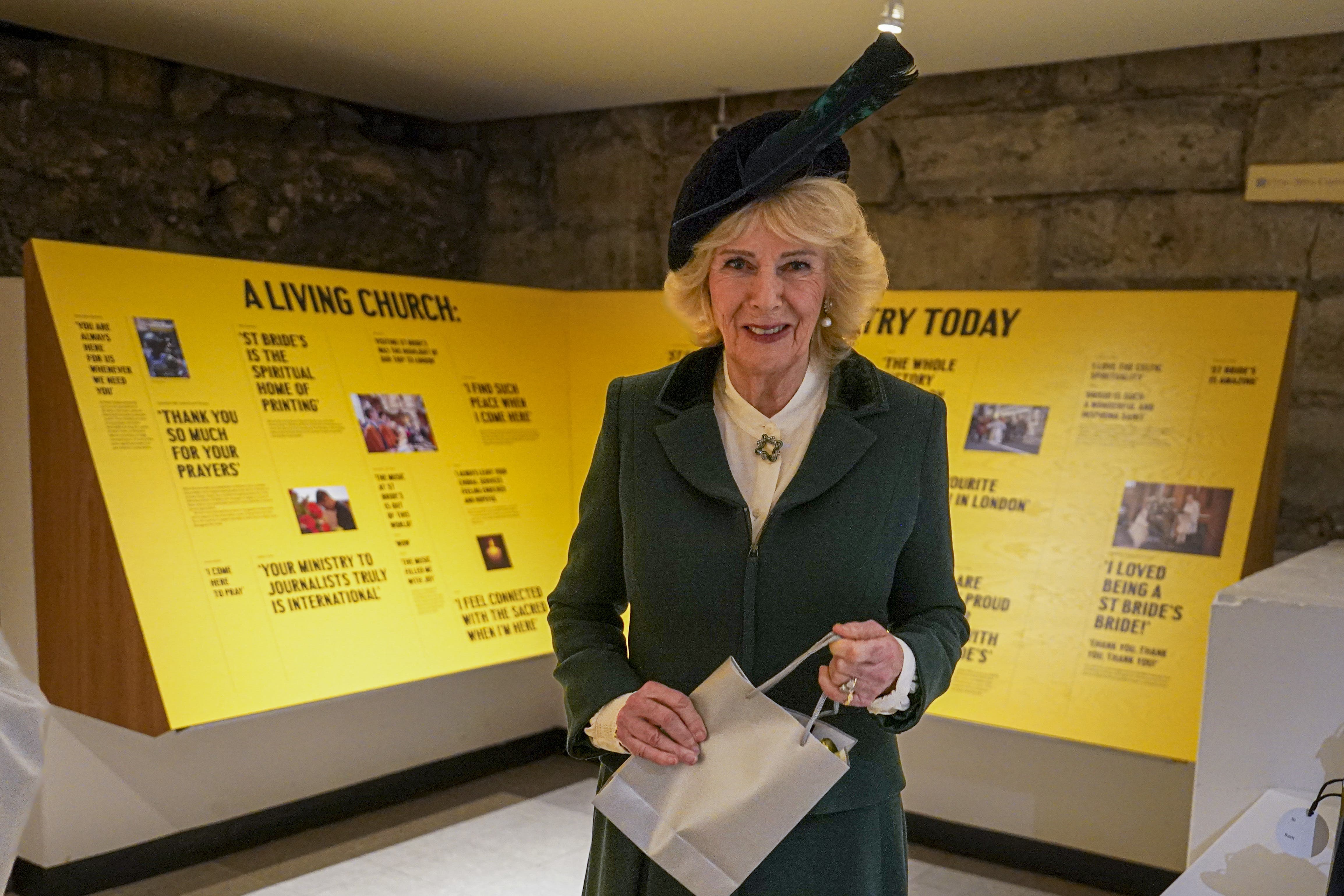 Camilla attending a service to mark the 650th anniversary of the Guild of St Bride’s (Arthur Edwards/The Sun/PA)