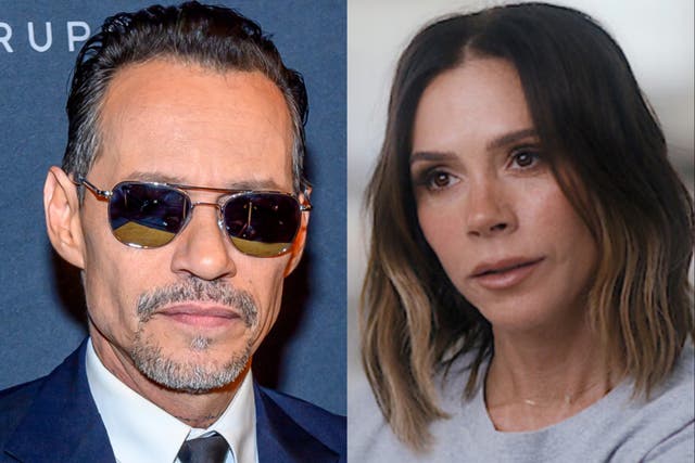 <p>Marc Anthony y Victoria Beckham</p>