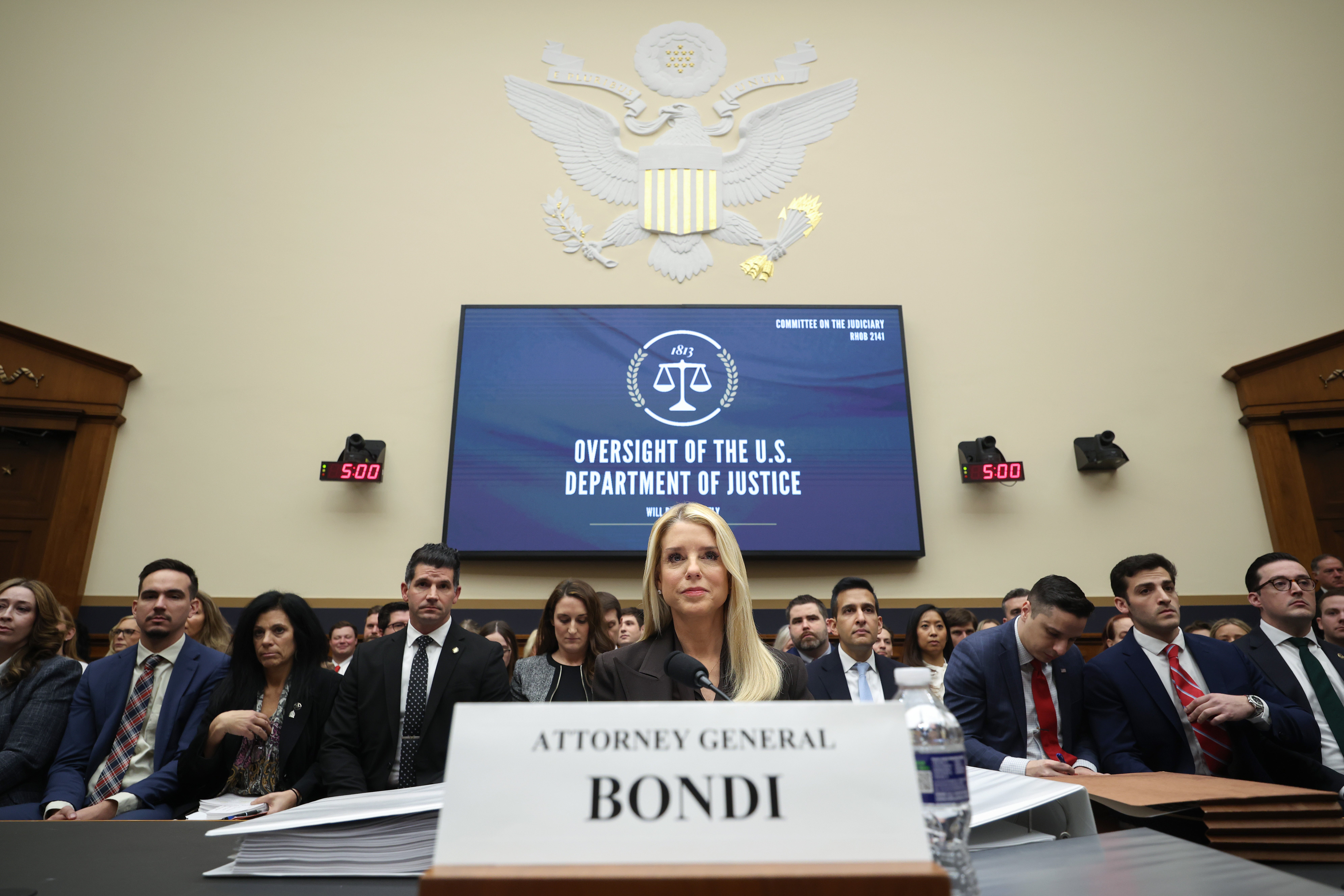 Attorney General Pam Bondi addressed Jeffrey Epstein’s victims at the start of Wednesday’s House Judiciary Committee hearing