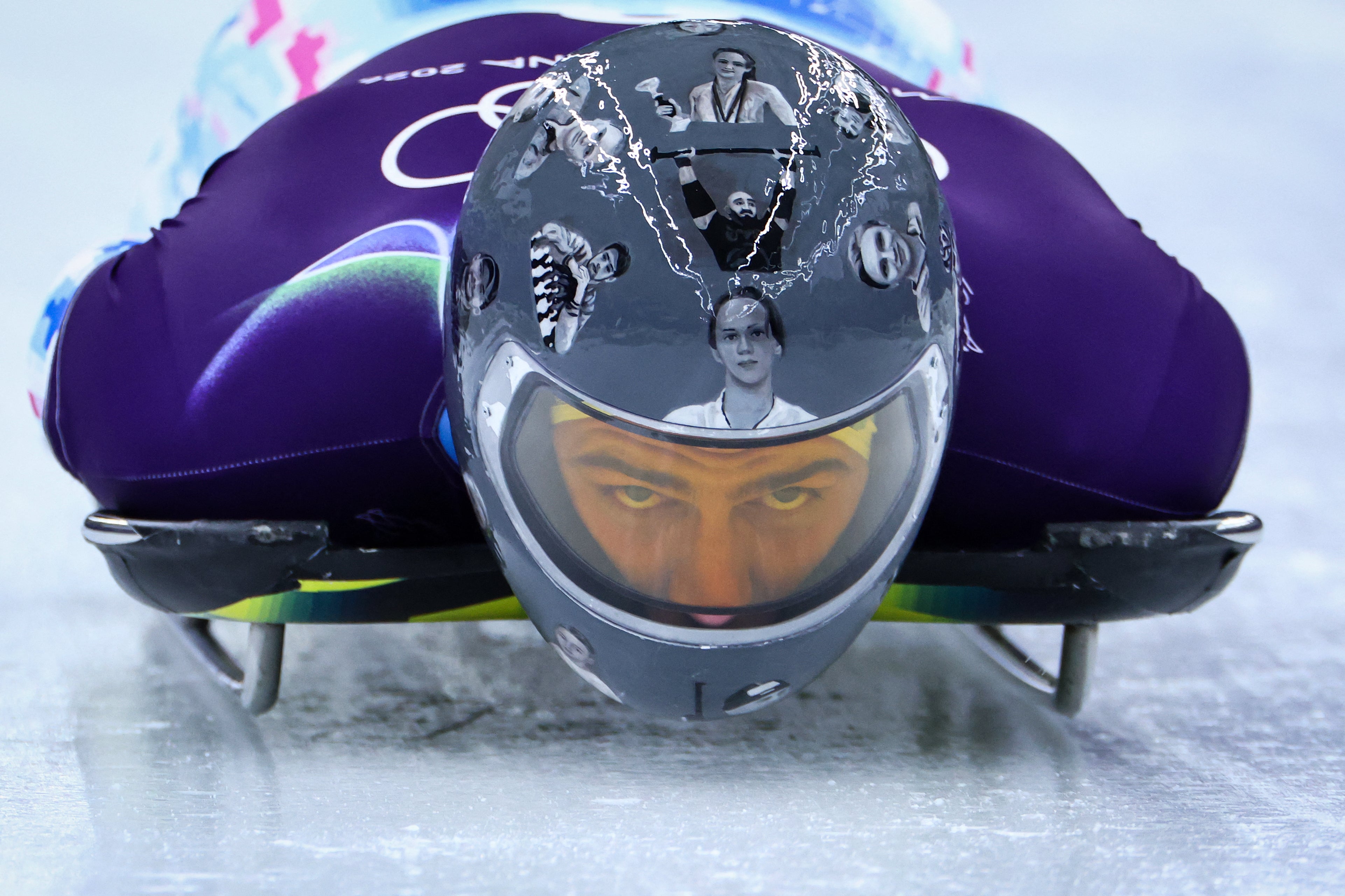 The Ukrainian daring the Winter Olympics to disqualify him over war tribute helmet