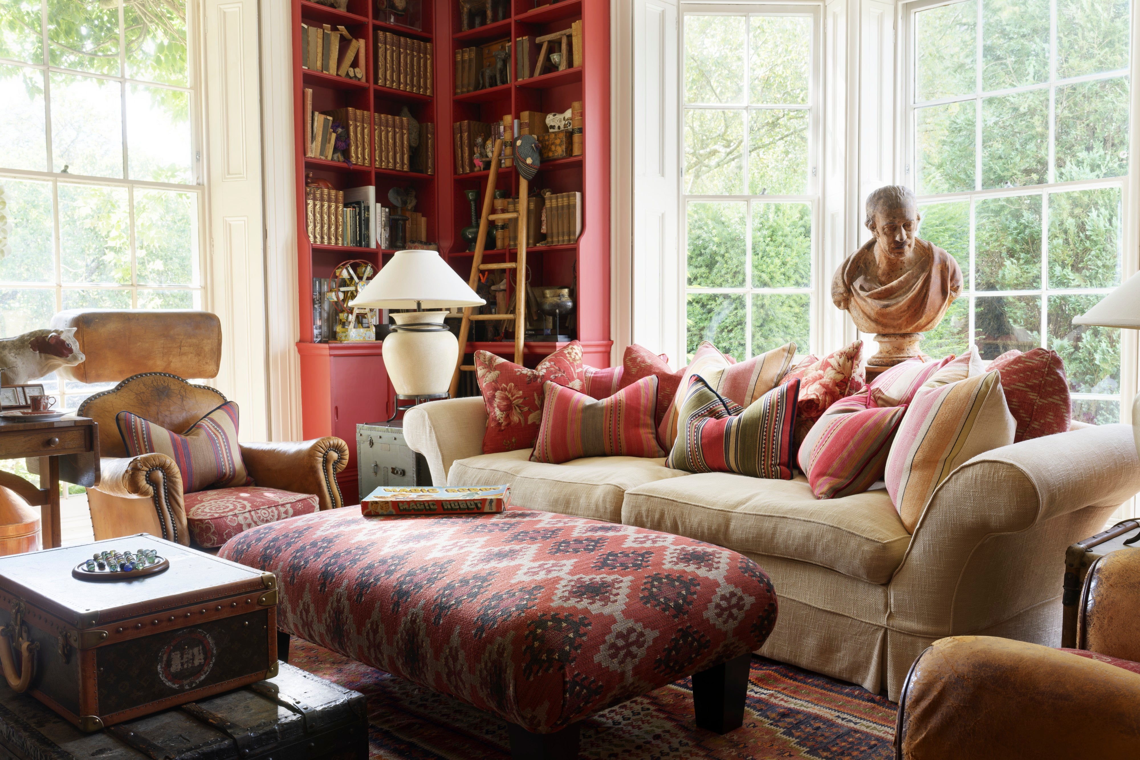 Fabrics and cushions by design house Andrew Martin