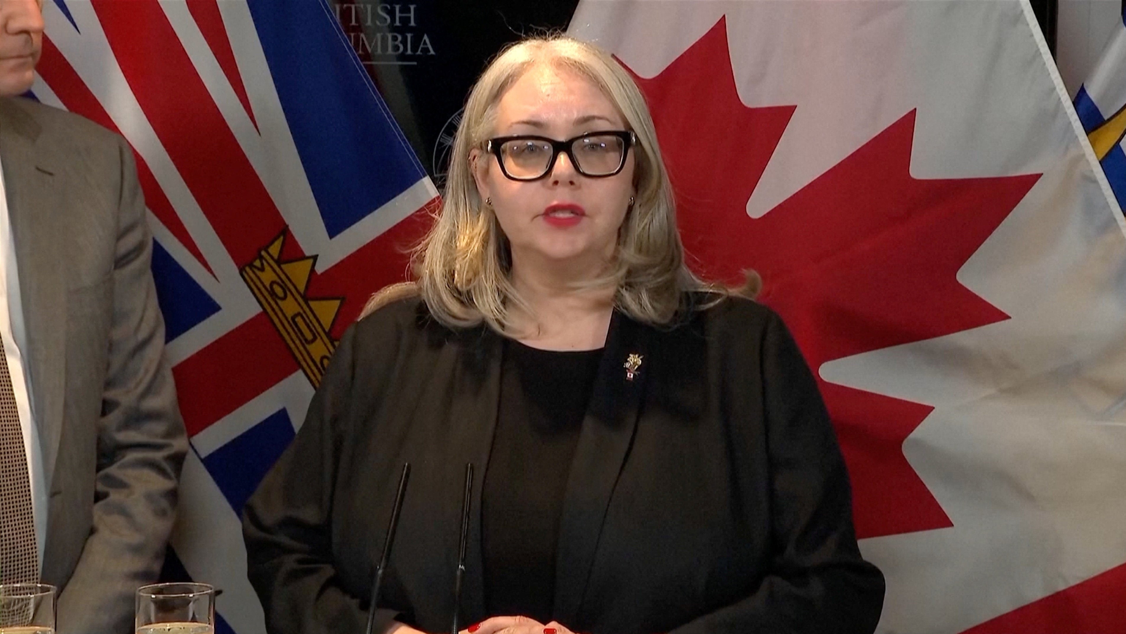 Minister of Public Safety and Solicitor General of British Columbia Nina Krieger speaks after one of the worst shooting’s in Canada’s history