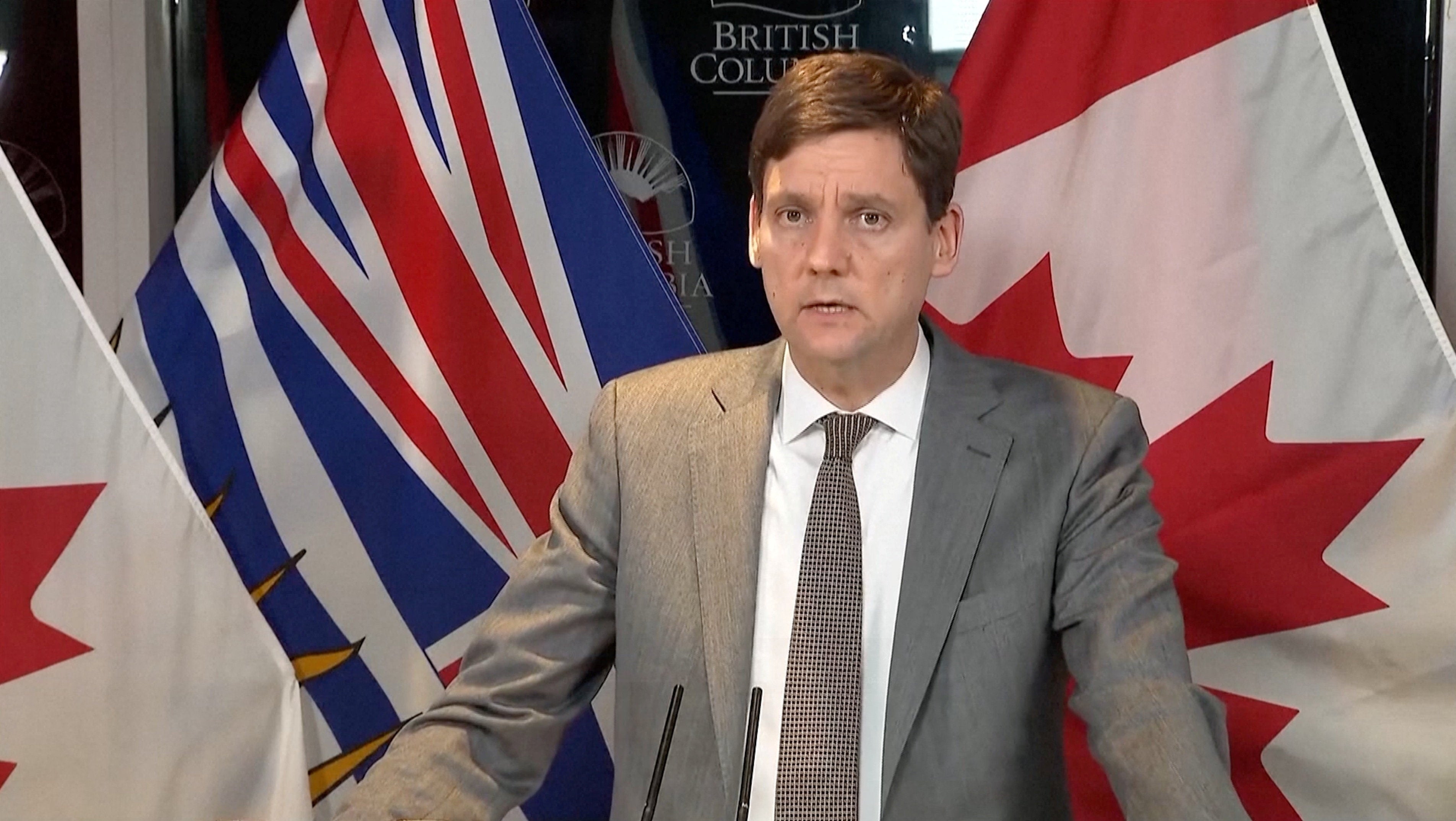 British Columbia Premier David Eby speaks during a press conference, following deadly mass shooting in Tumbler Ridge, in Vancouver, British Columbia