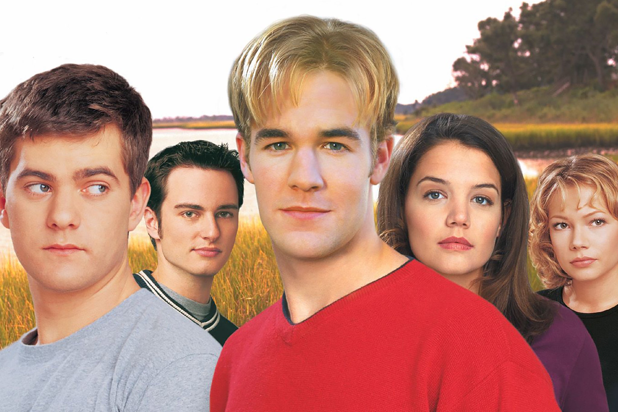 Sogno degli adolescenti: Joshua Jackson, Kerr Smith, James Van Der Beek, Katie Holmes e Michelle Williams nel film drammatico di formazione 'Dawson's Creek'