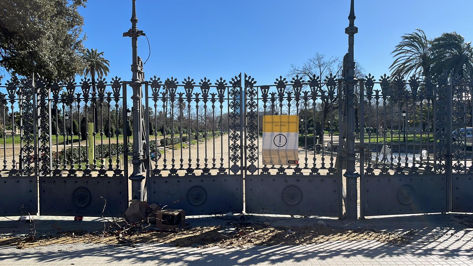 Barcelona closed parks across the city due to risk of wind, with gusts of 108km/h expected
