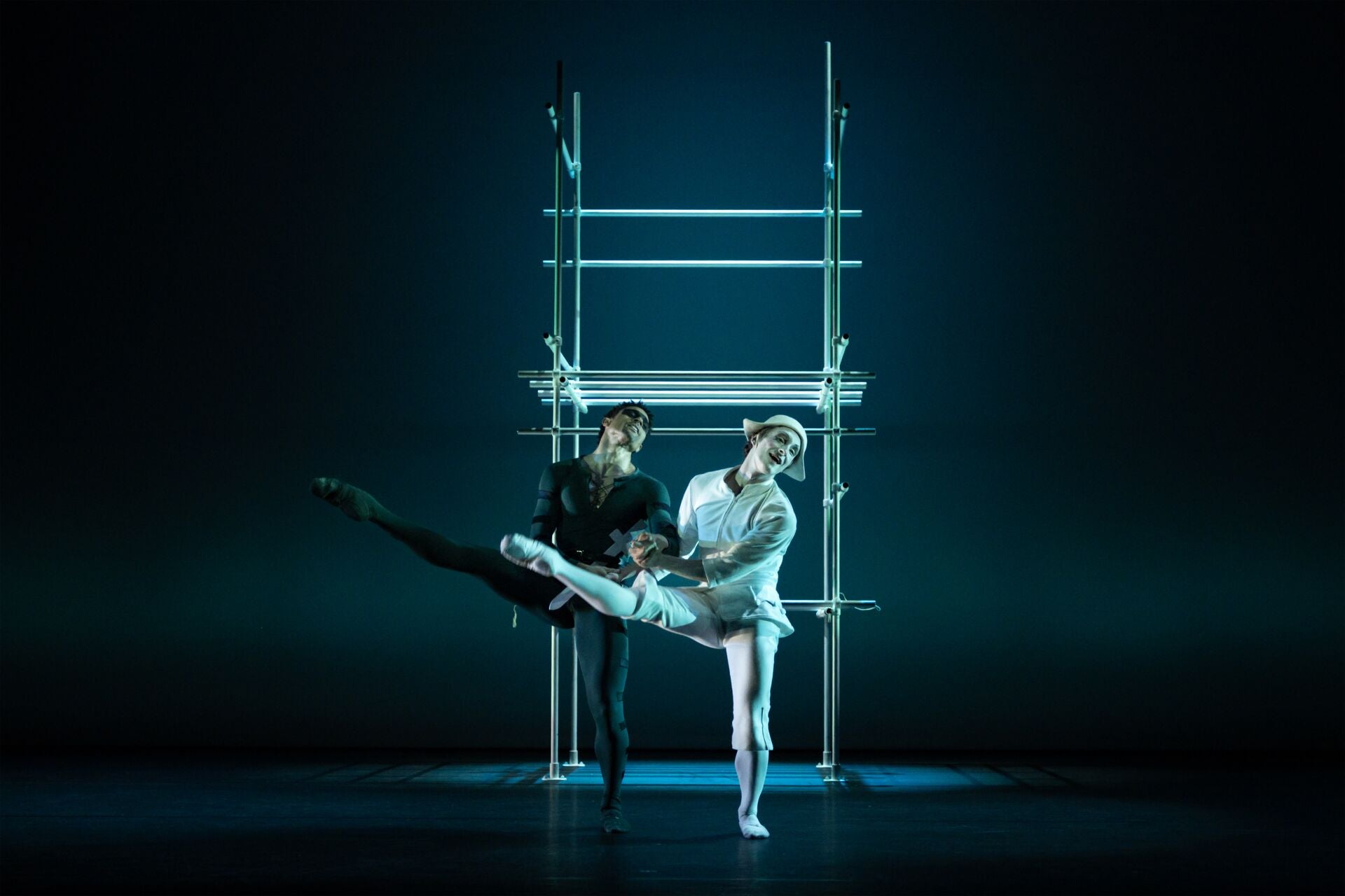 Patricio Revé as Brighella and Joshua Junker as Pierrot in 'Pierrot Lunaire'