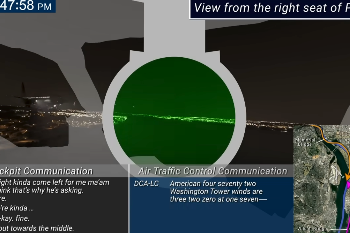 Harrowing animation shows what pilots saw three minutes before American Airlines plane collided with Black Hawk