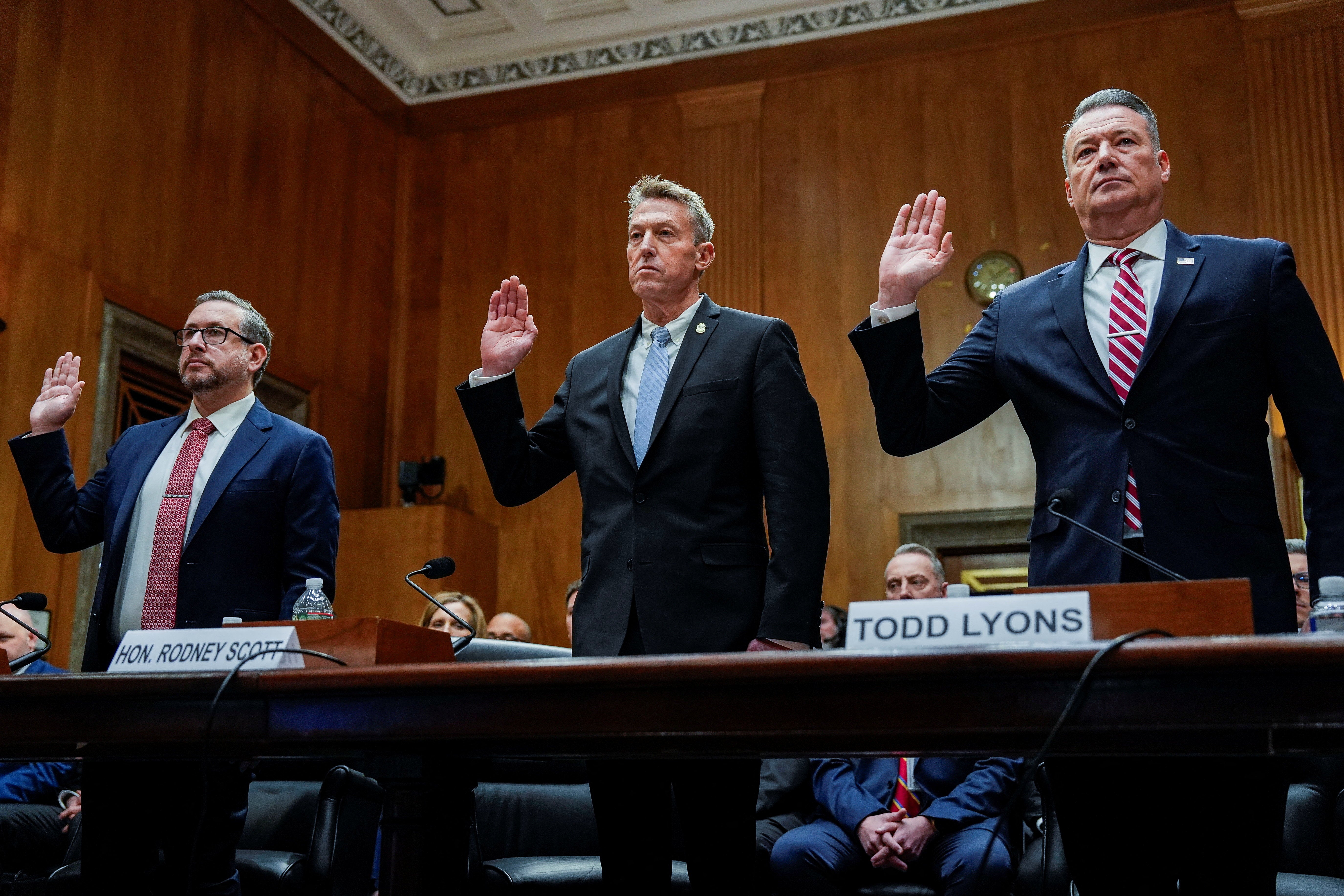 Top immigration enforcement officials denied calling Alex Pretti a ‘domestic terrorist’ after Stephen Miller said the administration’s characterization came from officers on the ground