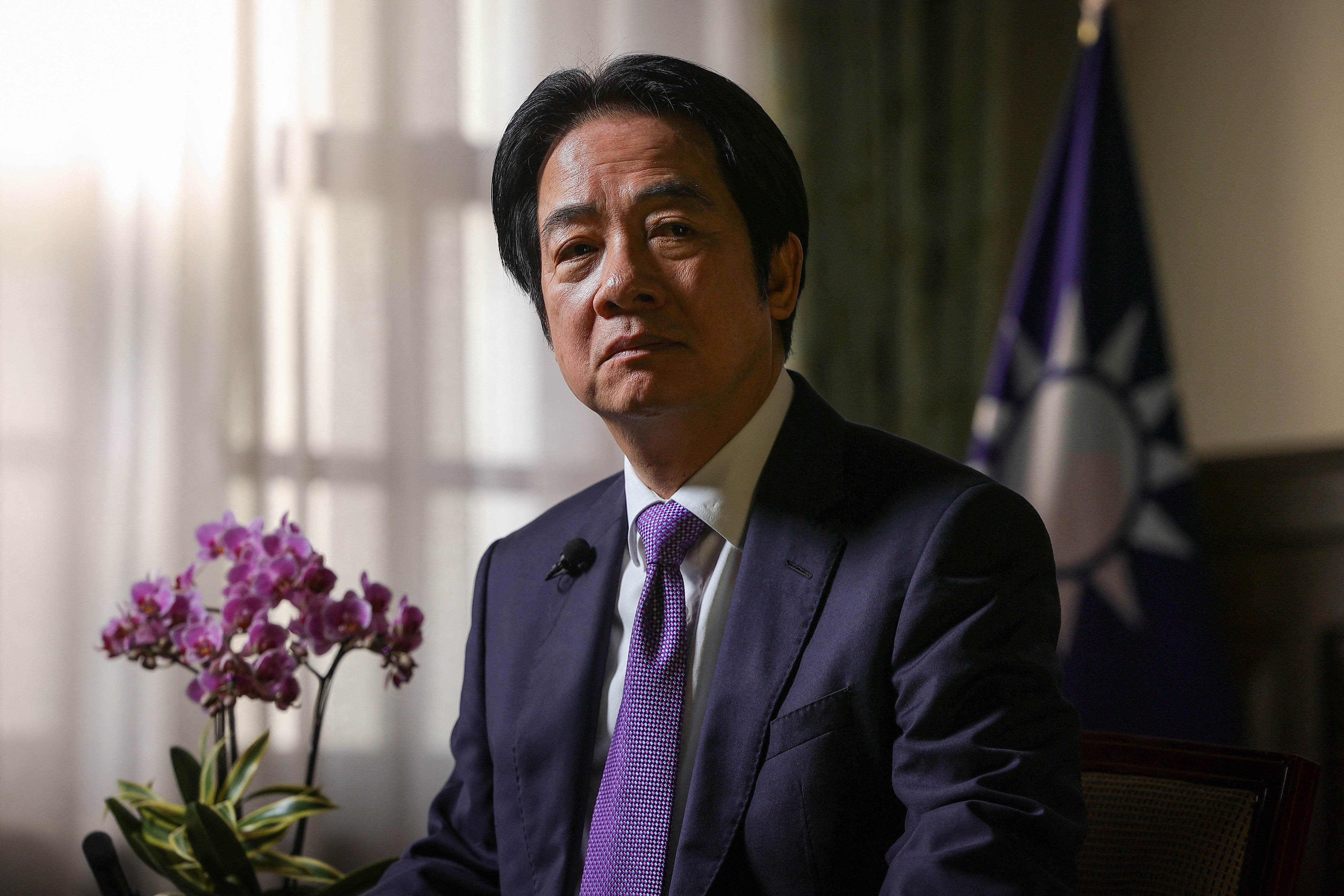 <p>Taiwan's president Lai Ching-te attends an exclusive interview at the Presidential Office Building in Taipei</p>