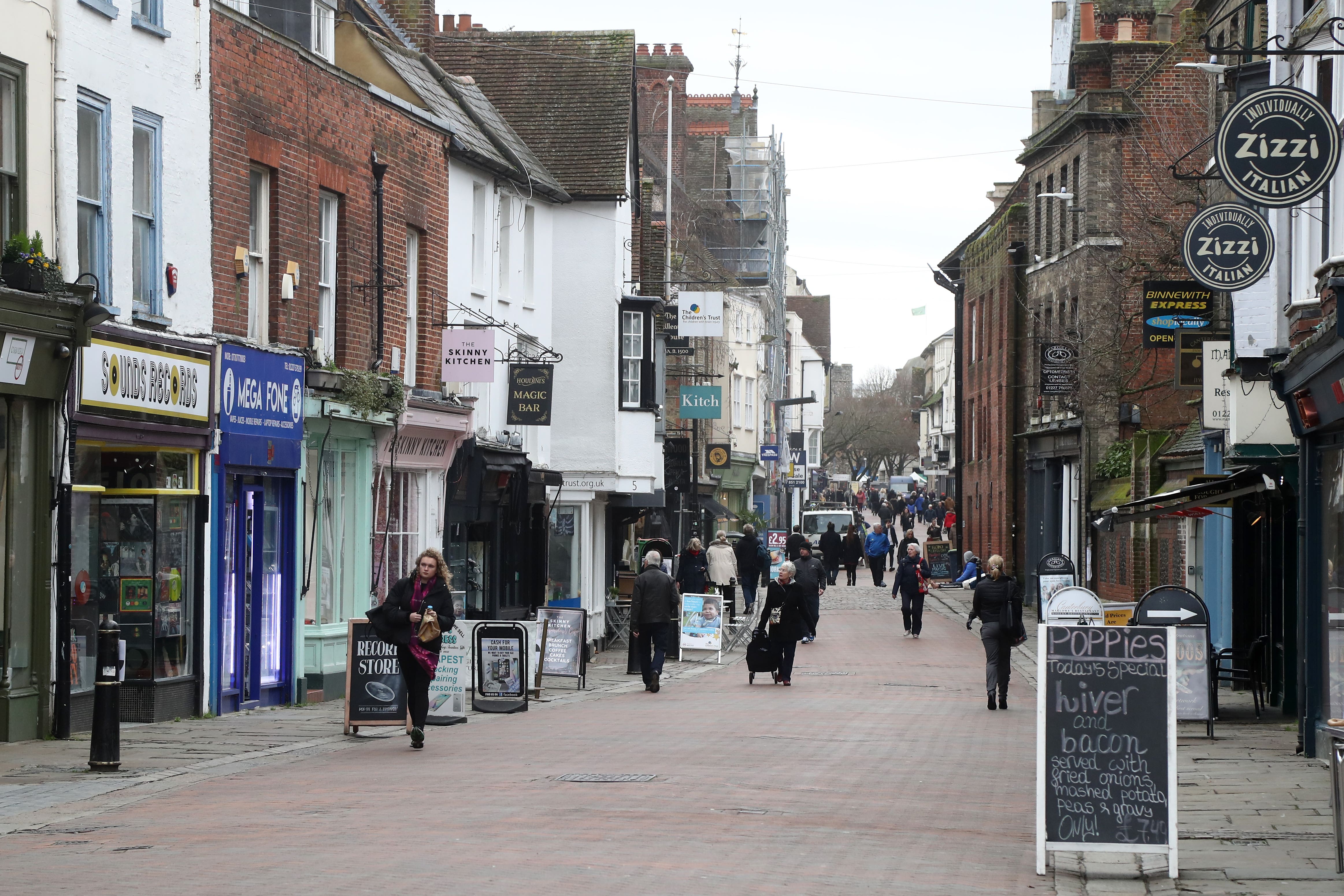 Data shows shopper visits across the UK as a whole were down 0.6% on last January (PA)