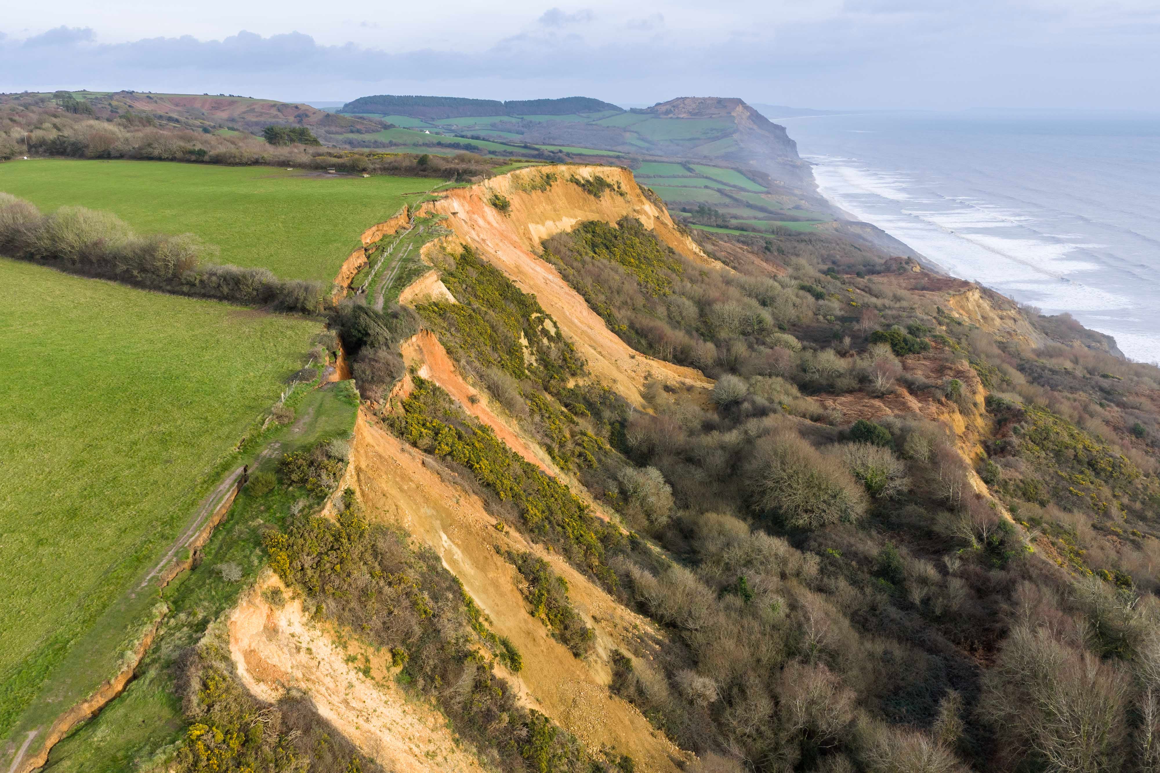 Part of the coastal path has been closed at Stonebarrow