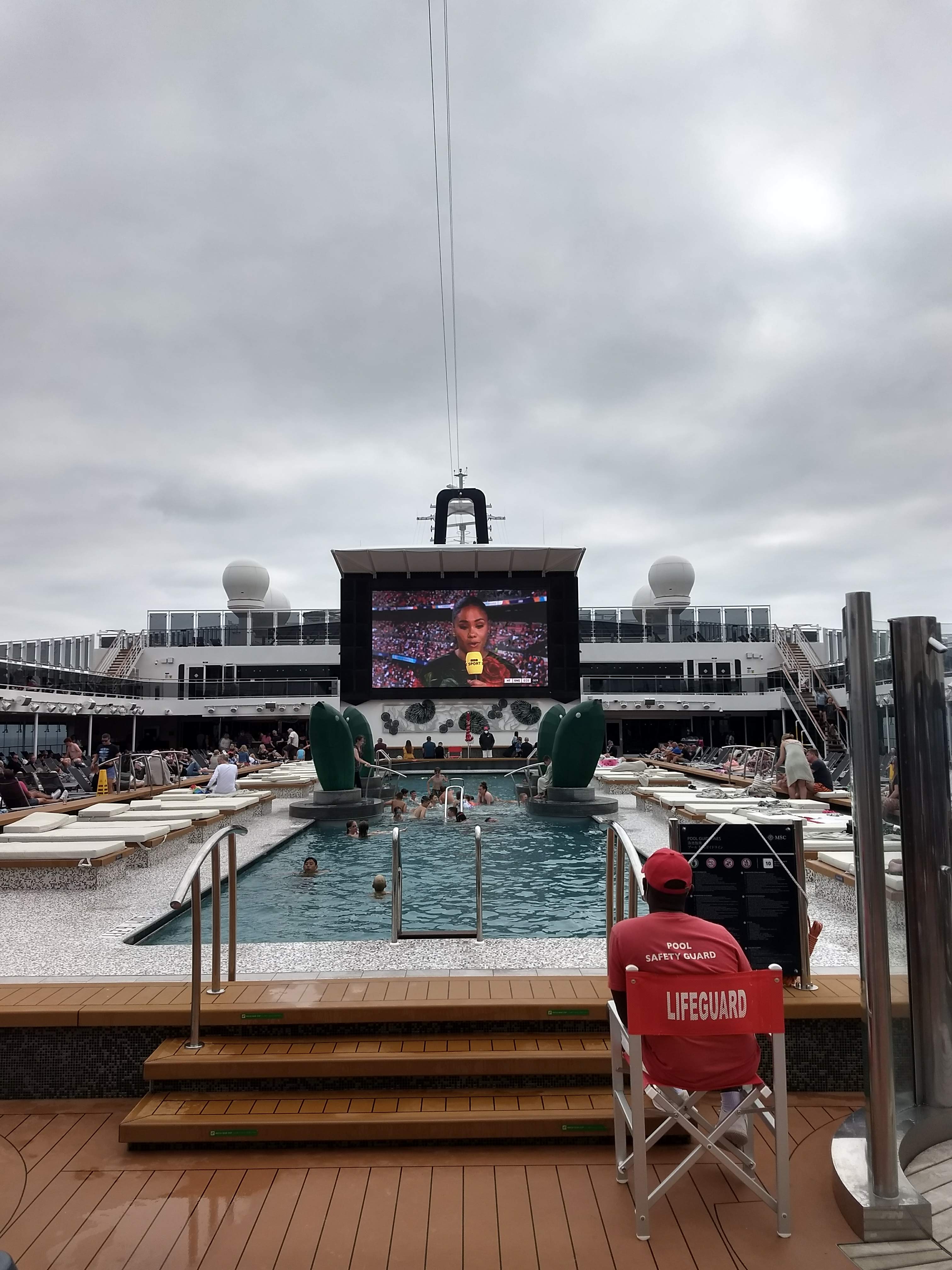 You won't even have to get out the pool to watch World Cup games on a cruise