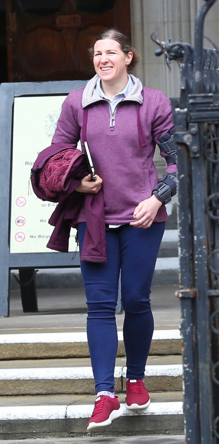 O’Connell outside of the court after the contempt hearing