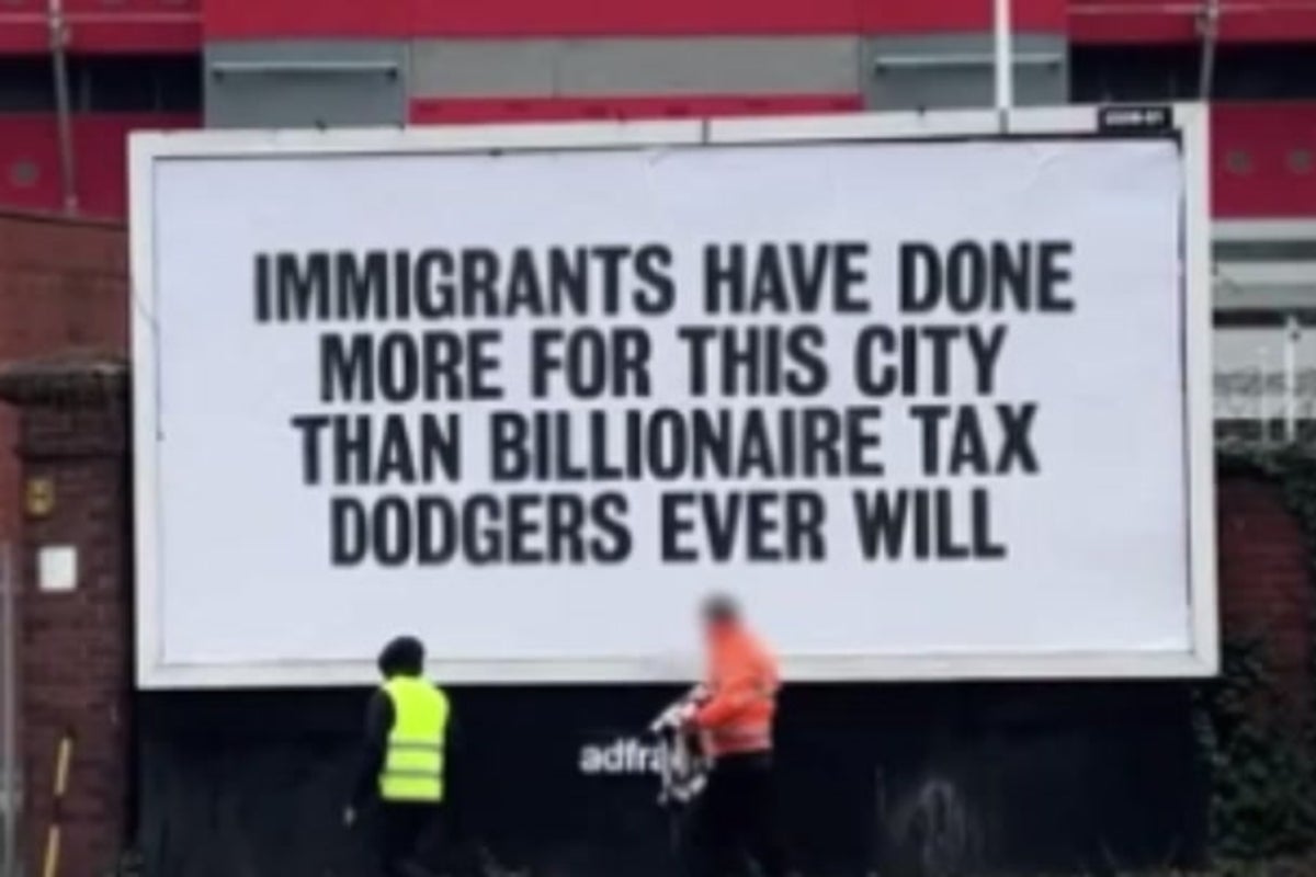 Pro-immigration message displayed at Old Trafford after Jim Ratcliffe comments