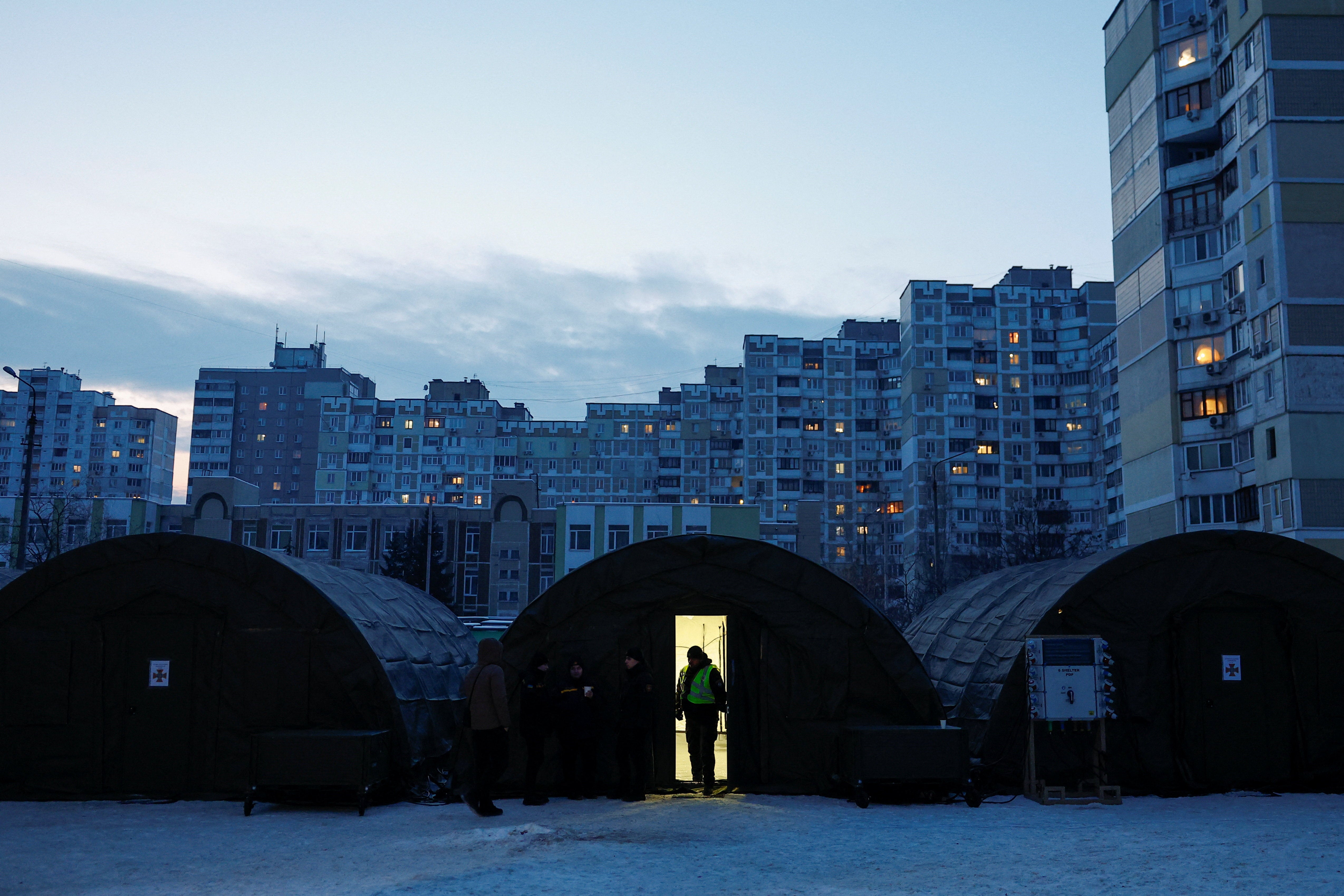 <p>Humanitarian aid points during a power blackout after Russian missile and drone strikes in Kyiv, Ukraine</p>