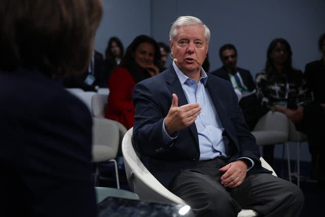 <p>Senator Lindsey Graham, a South Carolina Republican, has said Greenland is 'behind' the United States and asked, 'Who gives a s***' who owns the Danish territory amid President Donald Trump’s efforts to acquire the mineral-rich Arctic island</p>