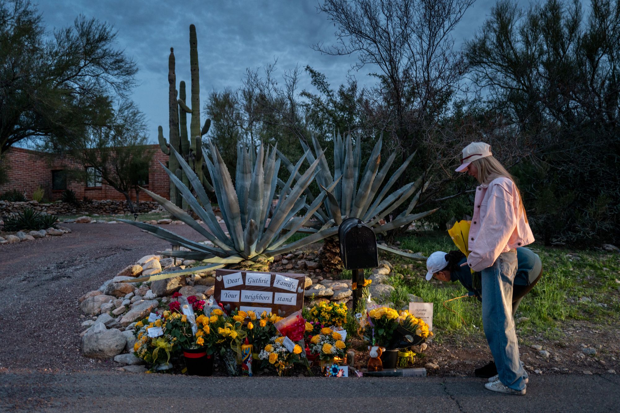 People have created a makeshift memorial outside Nancy Guthrie’s Tucson home amid her disapperance
