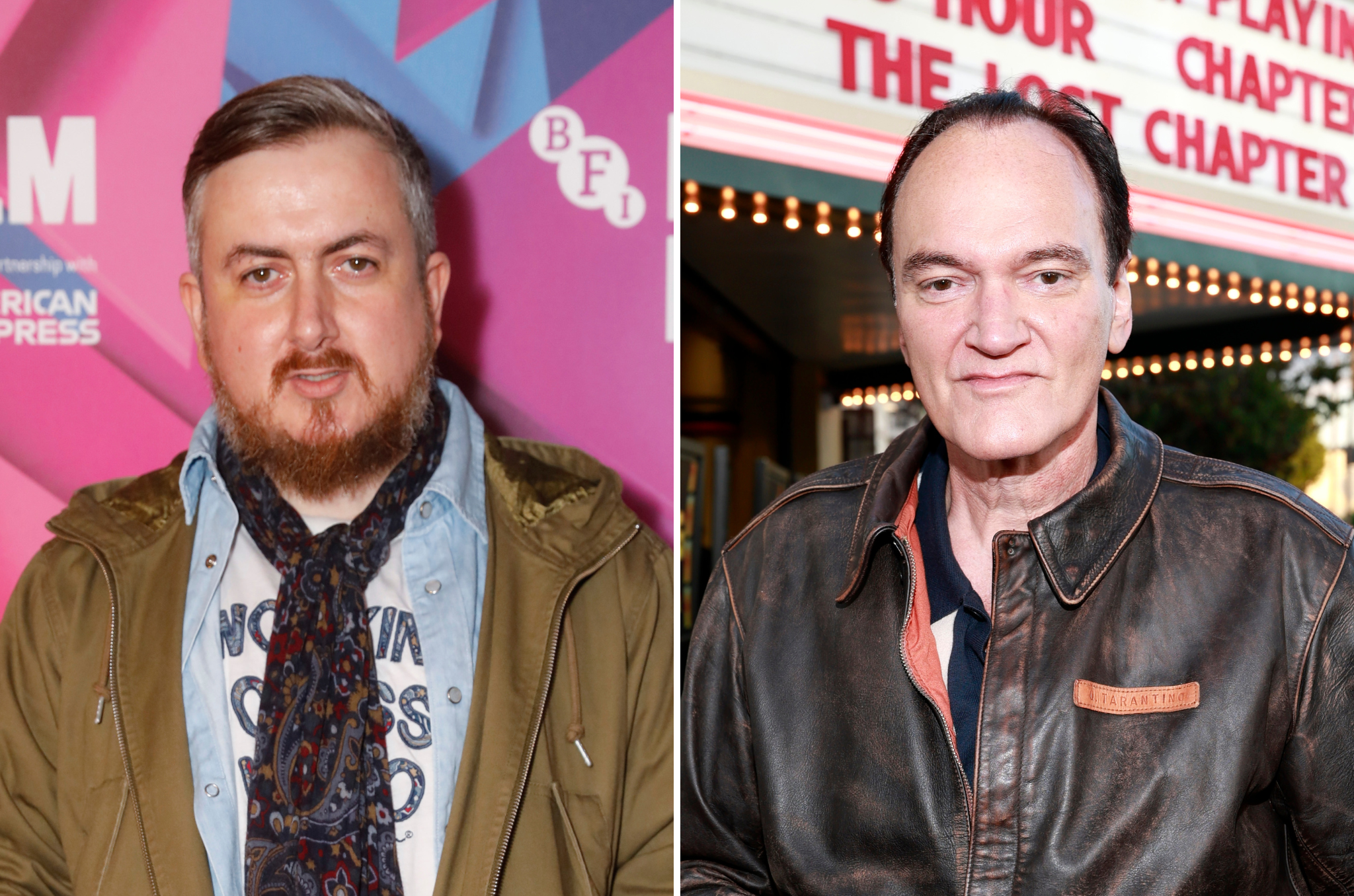 <p>Welsh director Jamie Adams's (left) new film 'Only What We Carry' stars Quentin Tarantino (right)</p>