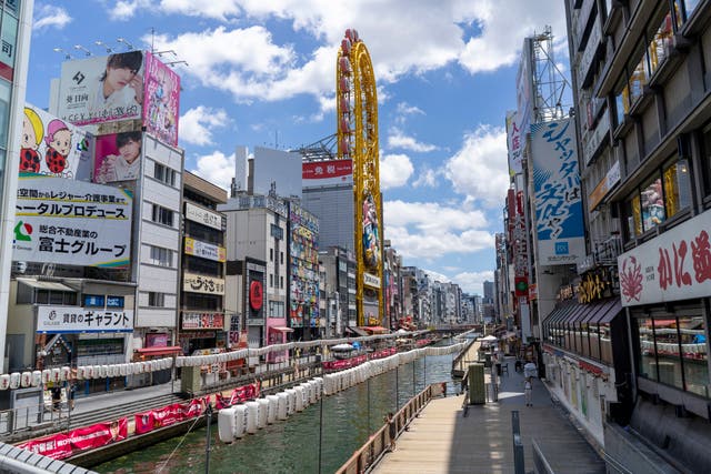 <p>File. The Dotonbori shopping district as seen from the Ebisu bridge in Osaka, Japan</p>