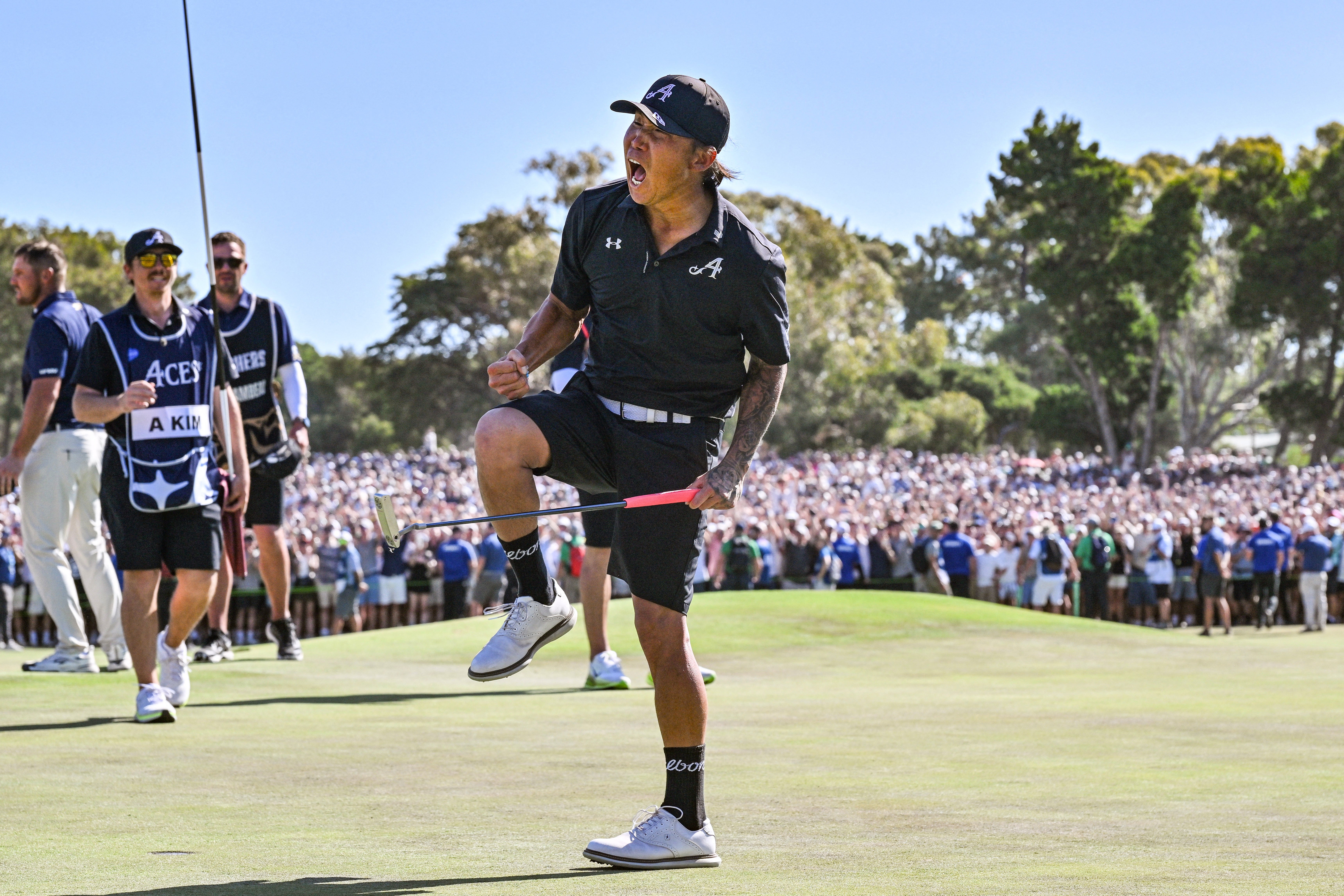 Anthony Kim claimed a sensational win in Adelaide