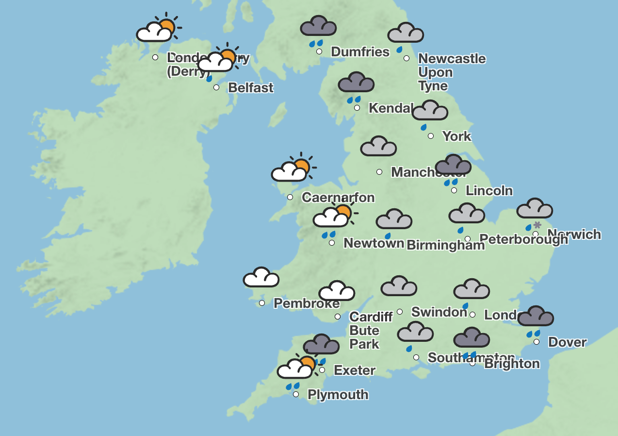 Sunday 15 February - UK weather forecast Met Office